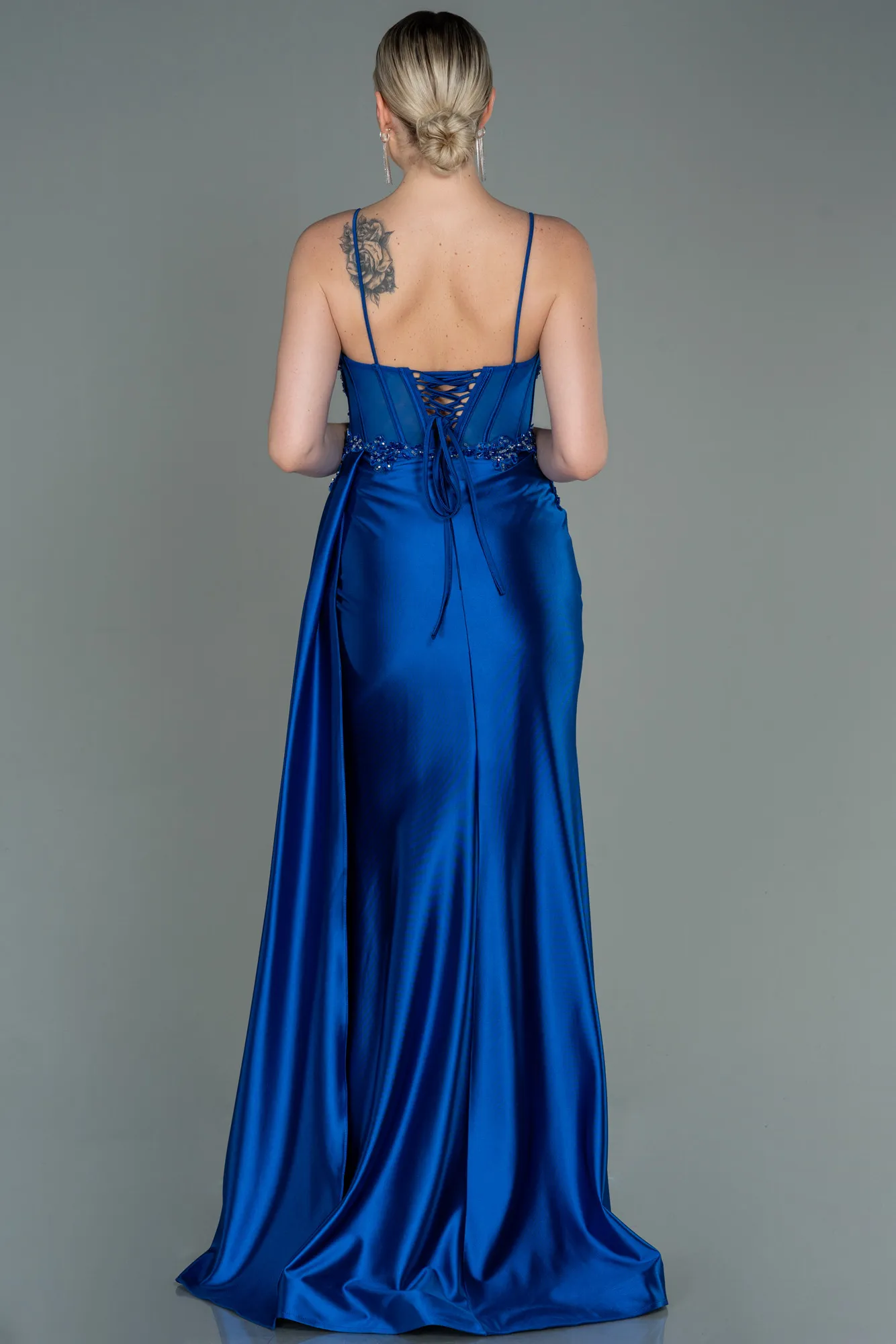 Sax Blue-Long Evening Dress ABU3192