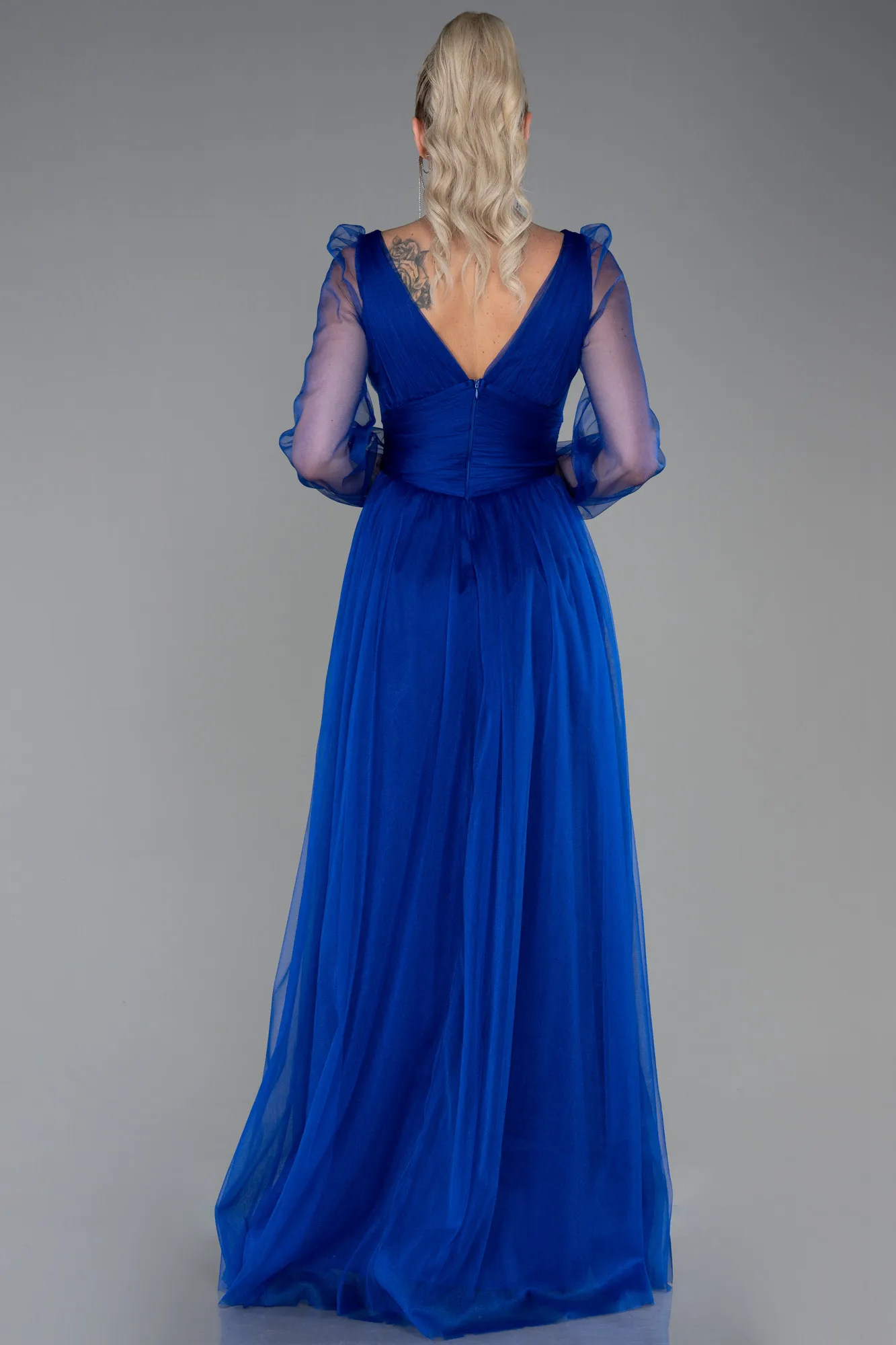 Sax Blue-Long Evening Dress ABU3207