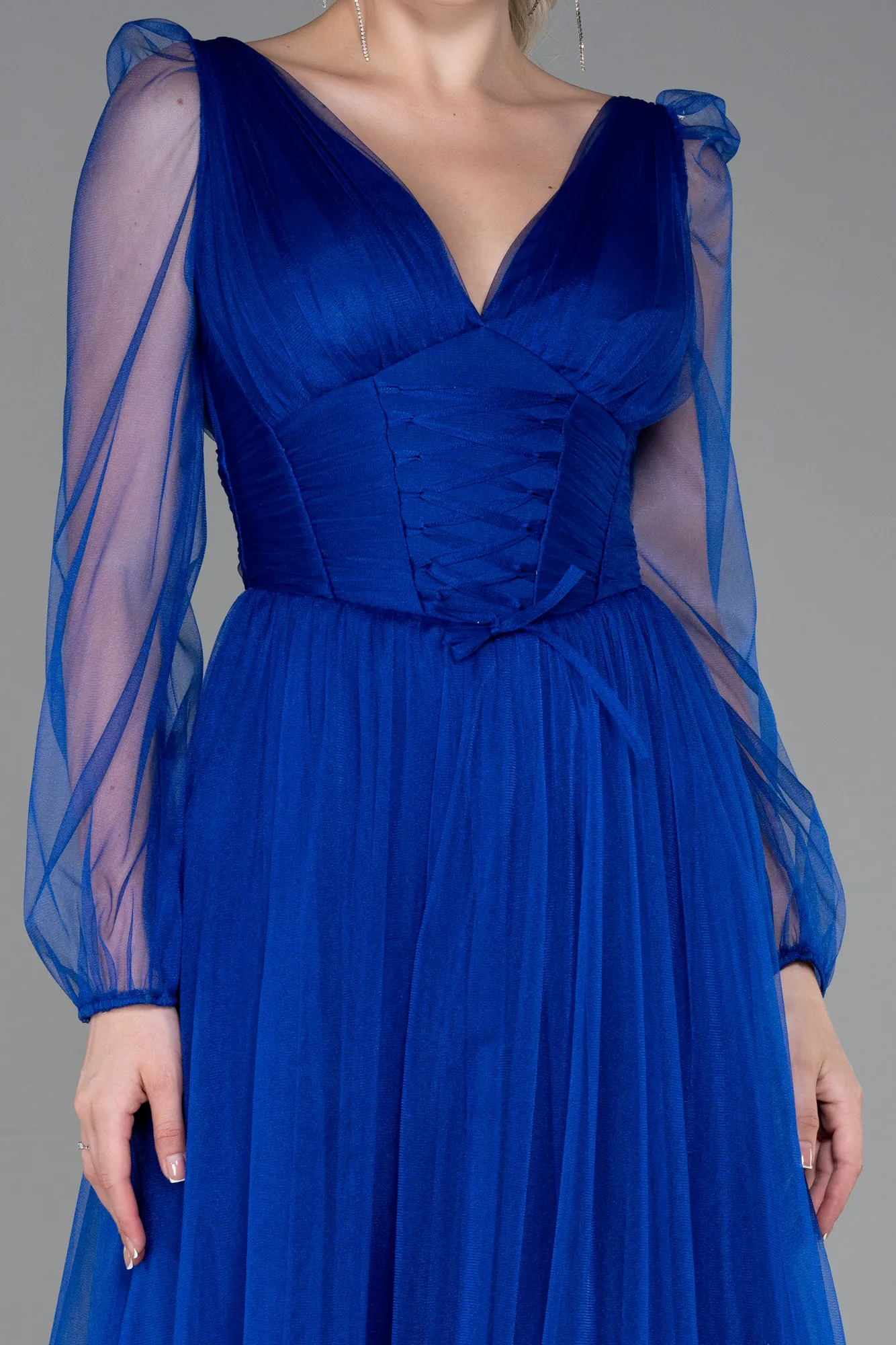 Sax Blue-Long Evening Dress ABU3207
