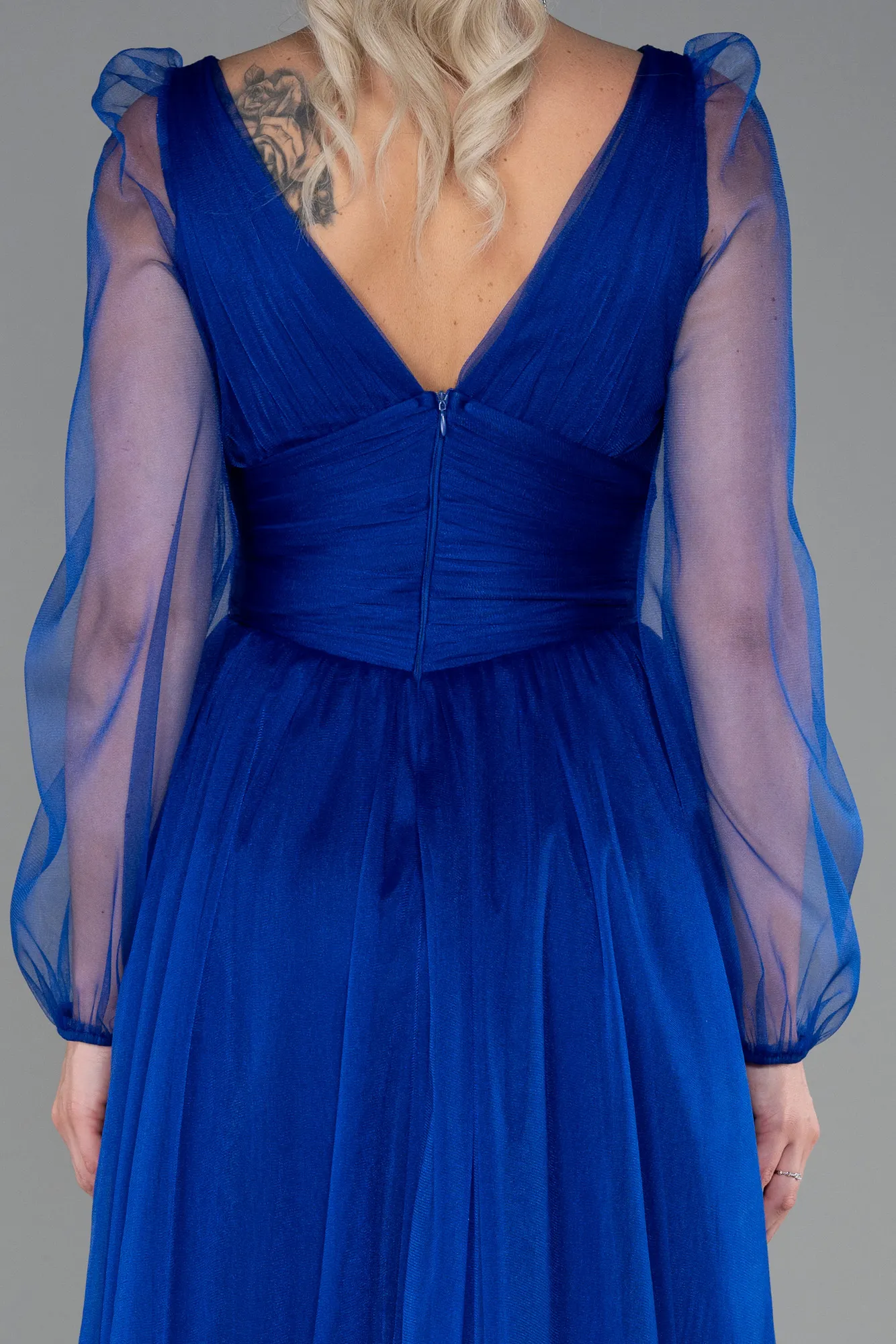 Sax Blue-Long Evening Dress ABU3207