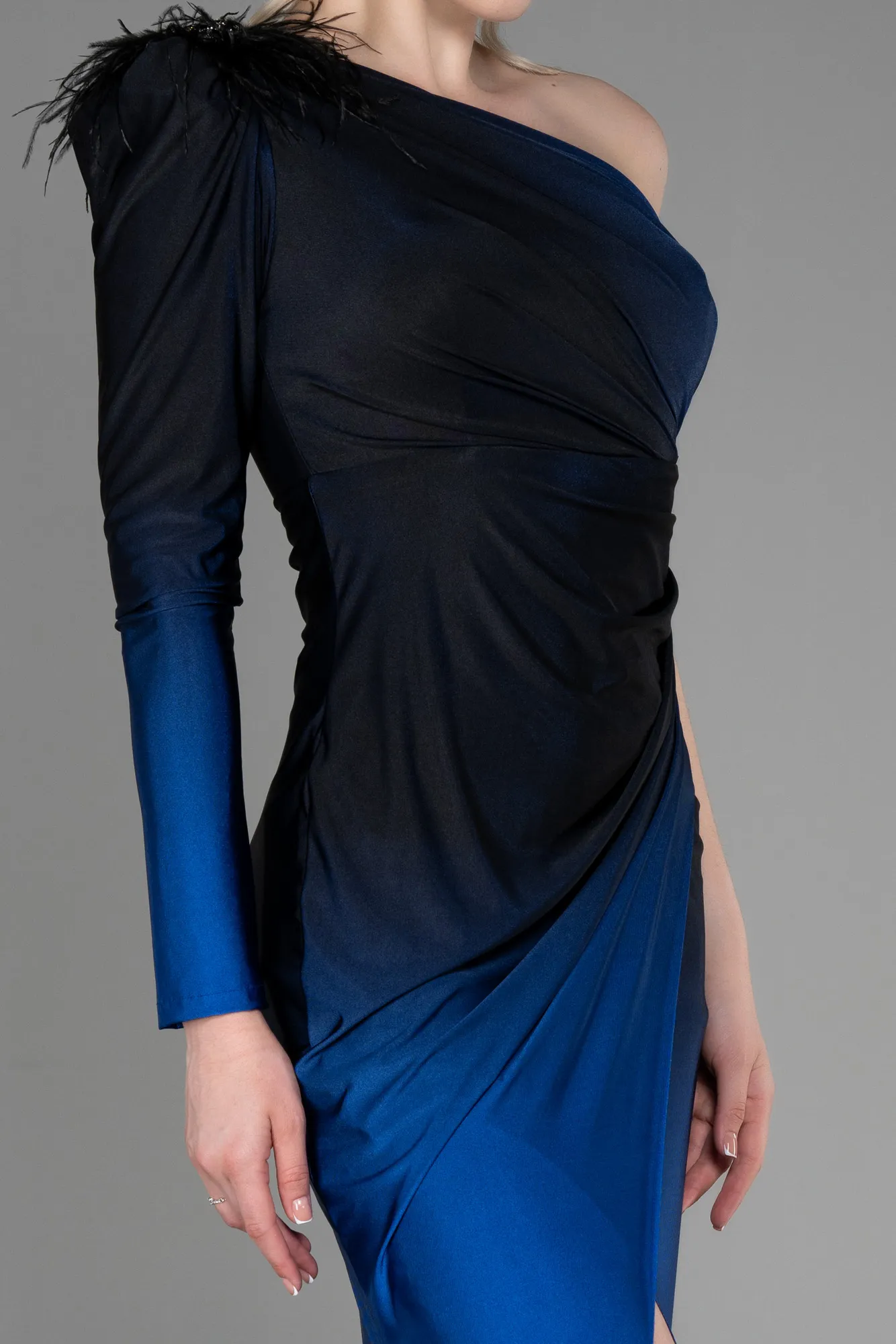 Sax Blue-Long Evening Dress ABU3225