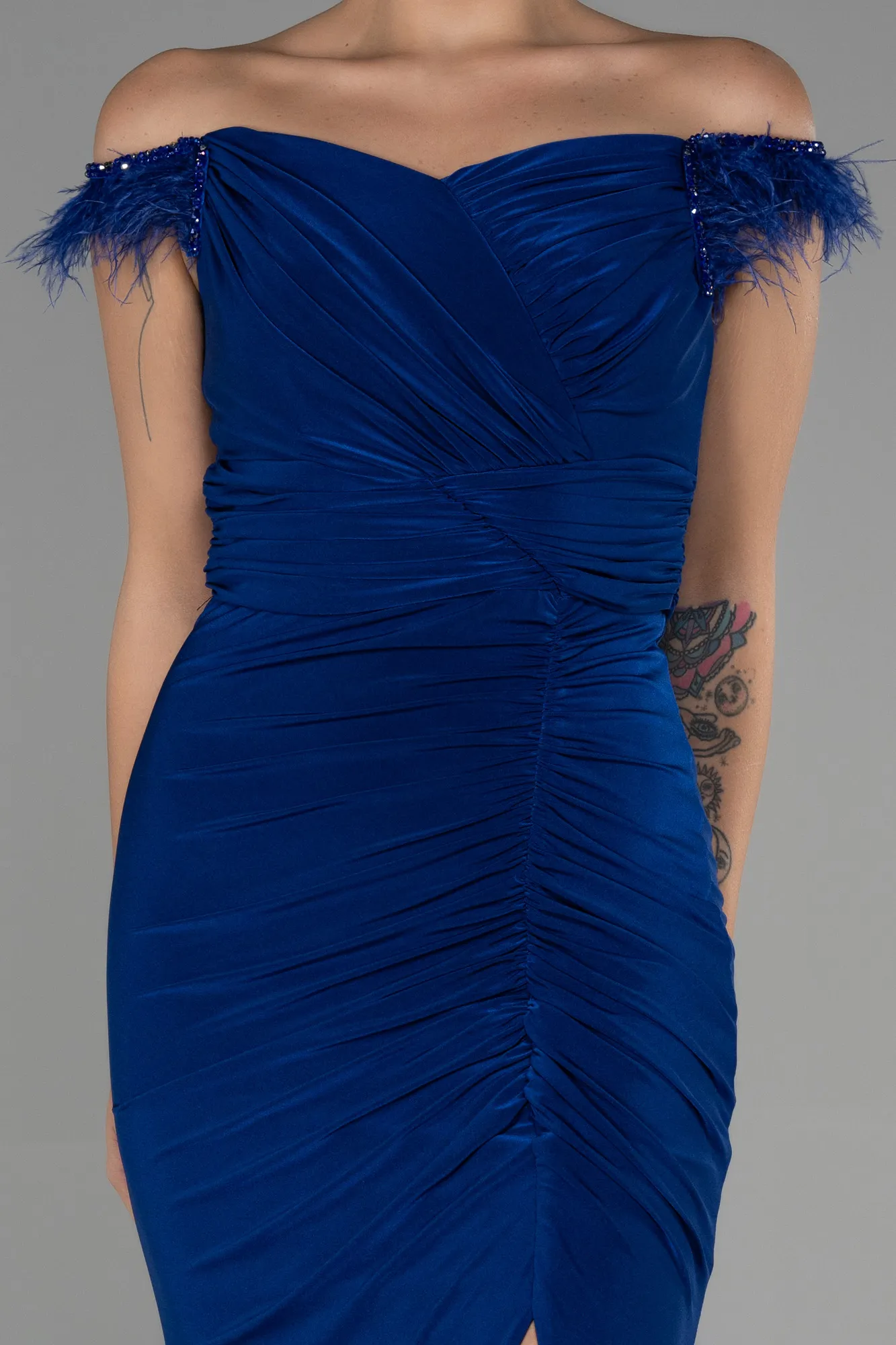 Sax Blue-Long Evening Dress ABU3308