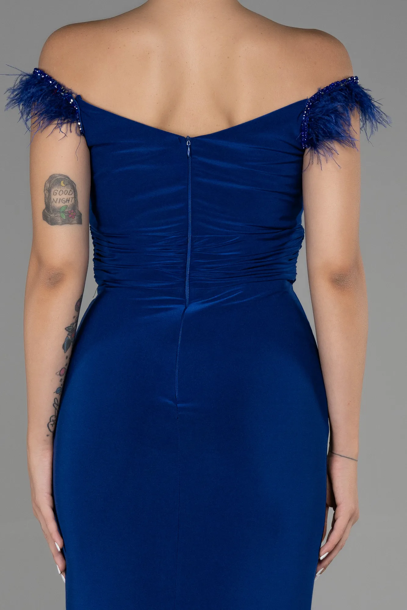 Sax Blue-Long Evening Dress ABU3308