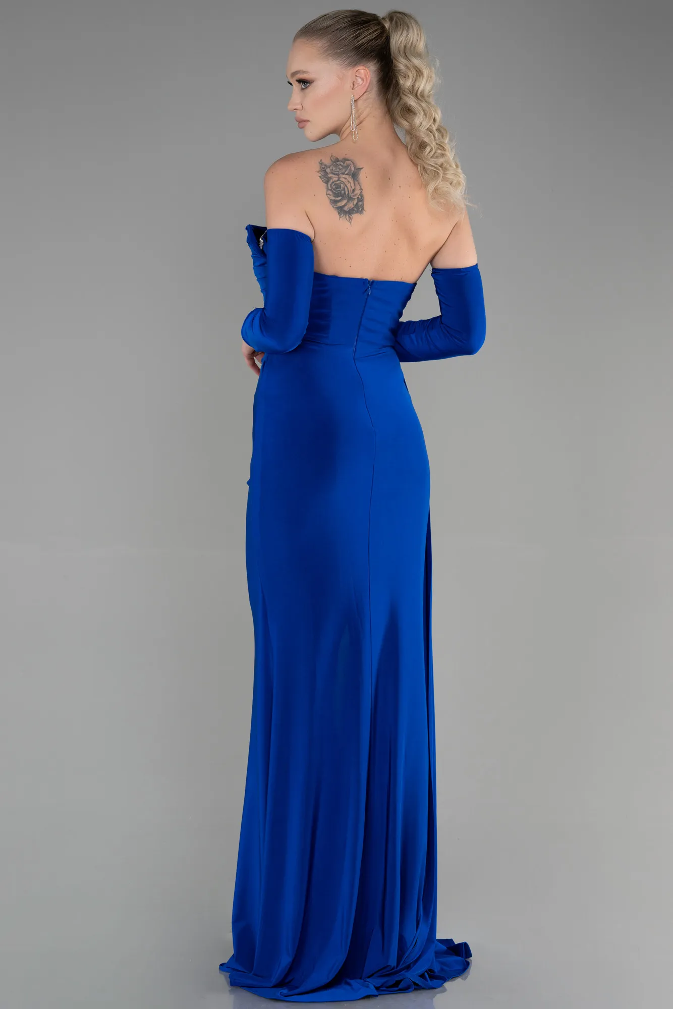 Sax Blue-Long Evening Dress ABU3342