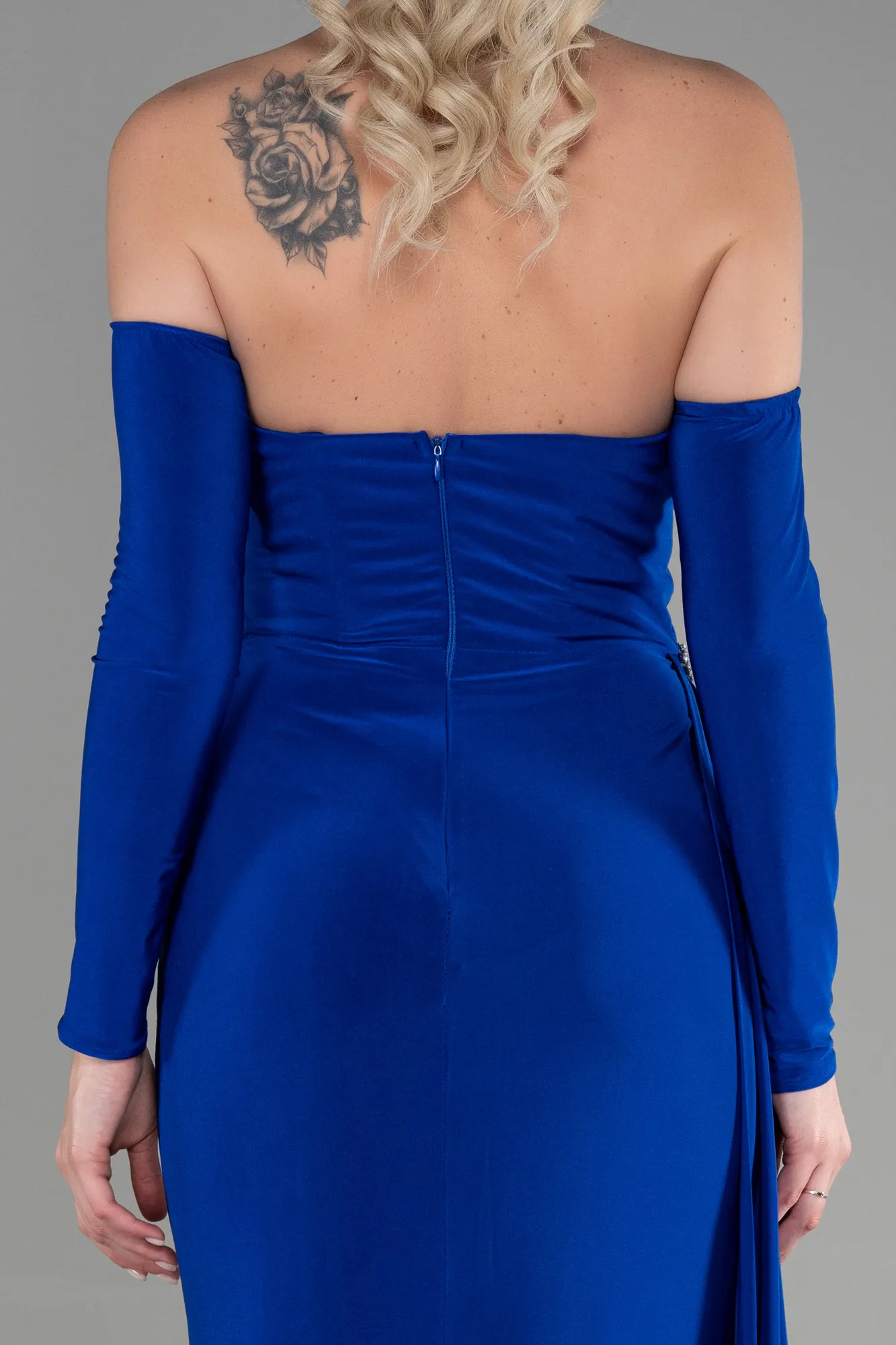 Sax Blue-Long Evening Dress ABU3342