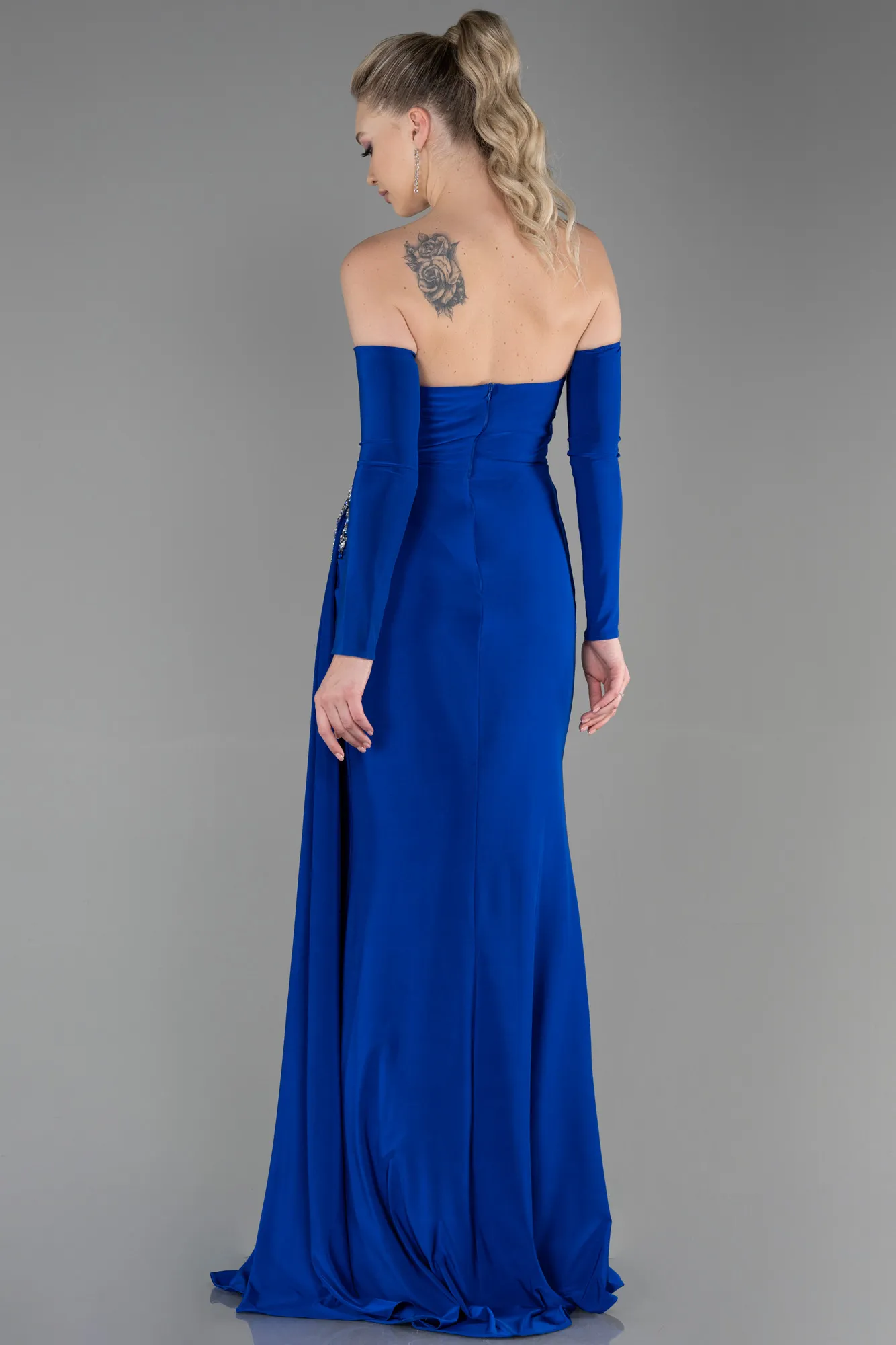 Sax Blue-Long Evening Dress ABU3351
