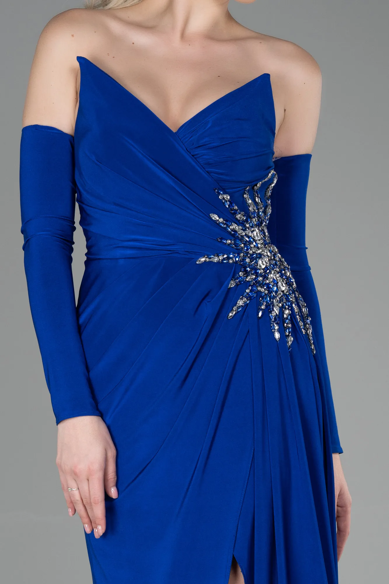 Sax Blue-Long Evening Dress ABU3351