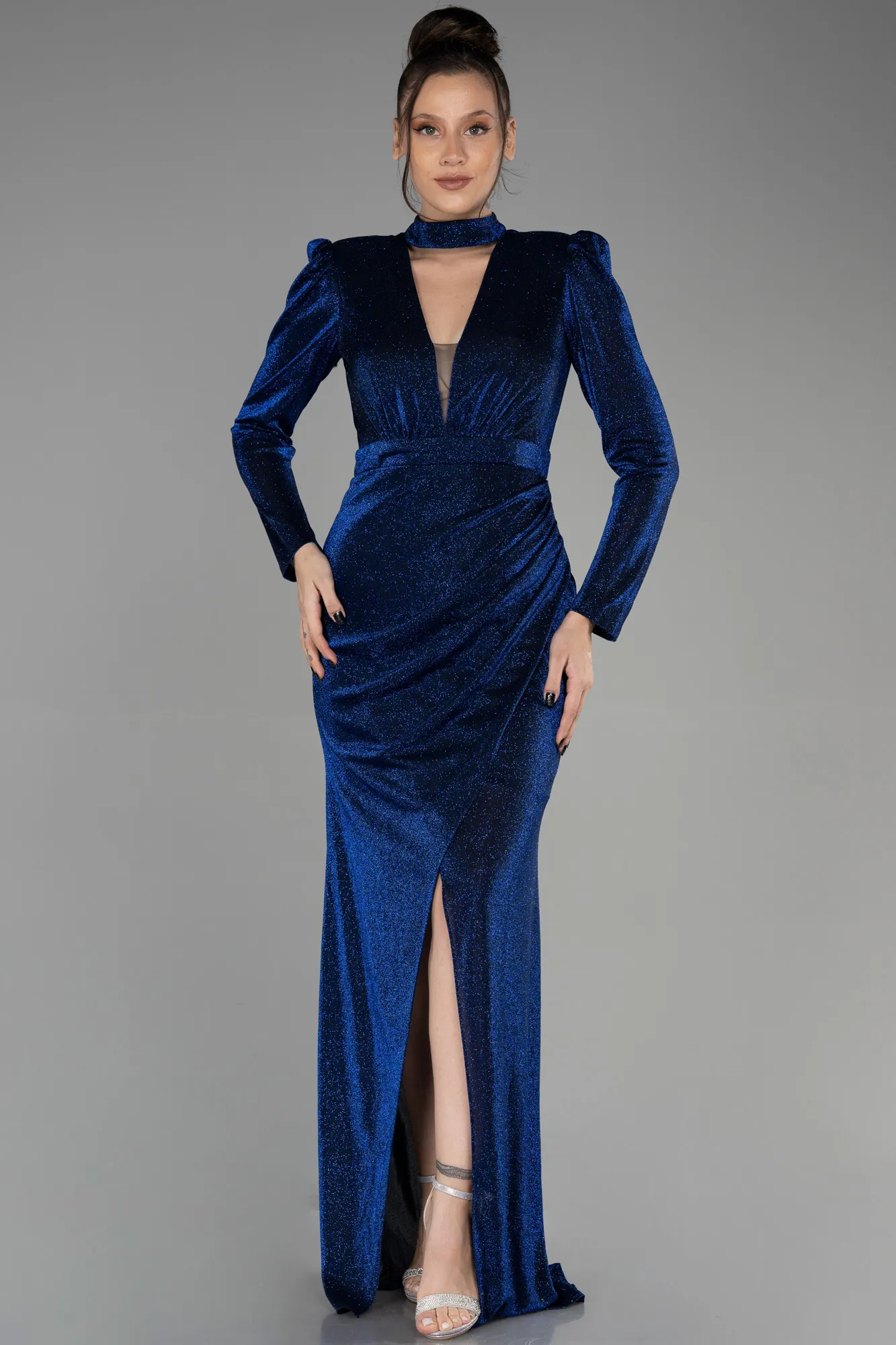 Sax Blue-Long Evening Dress ABU3359