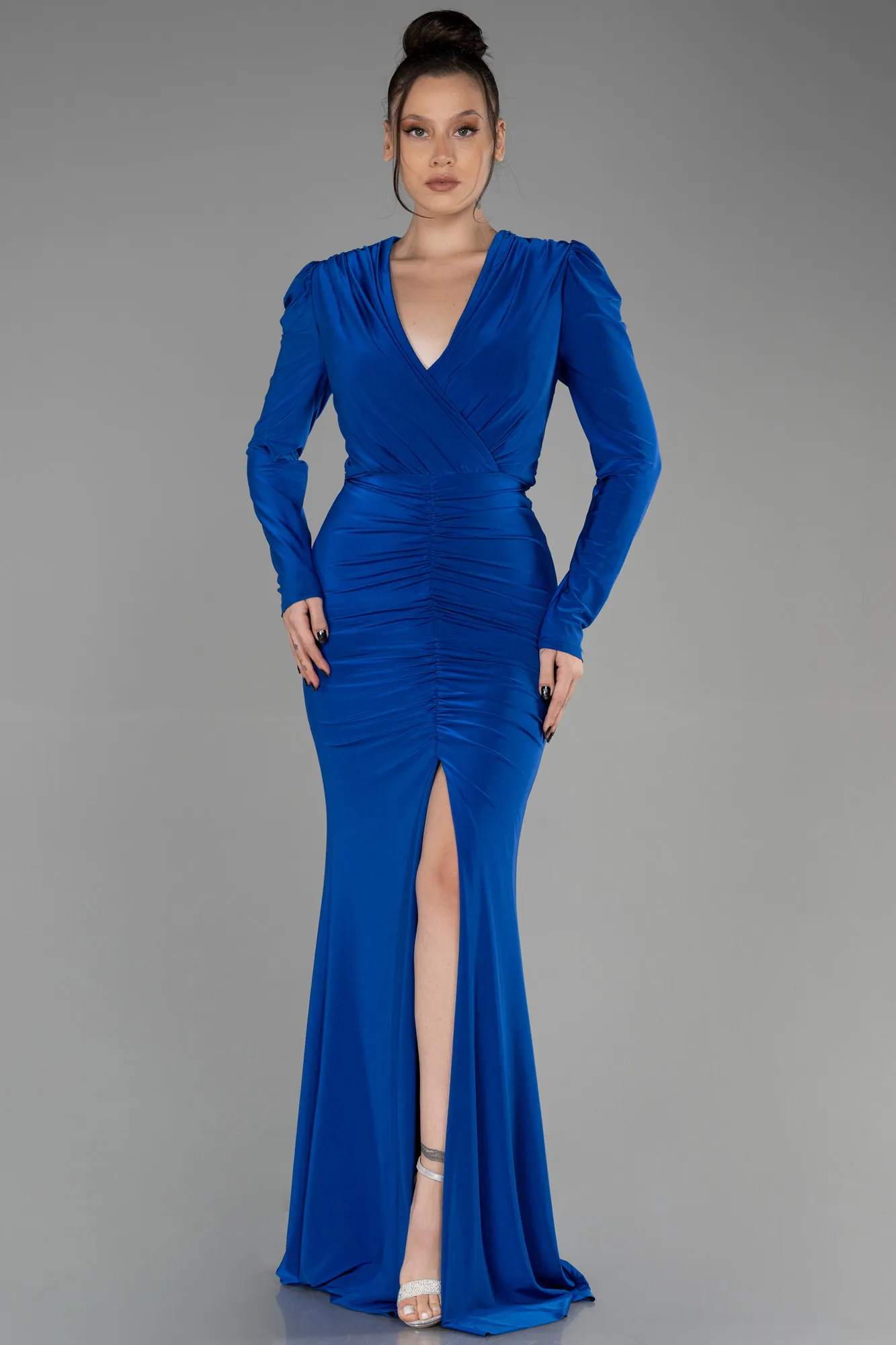 Sax Blue-Long Evening Dress ABU3361