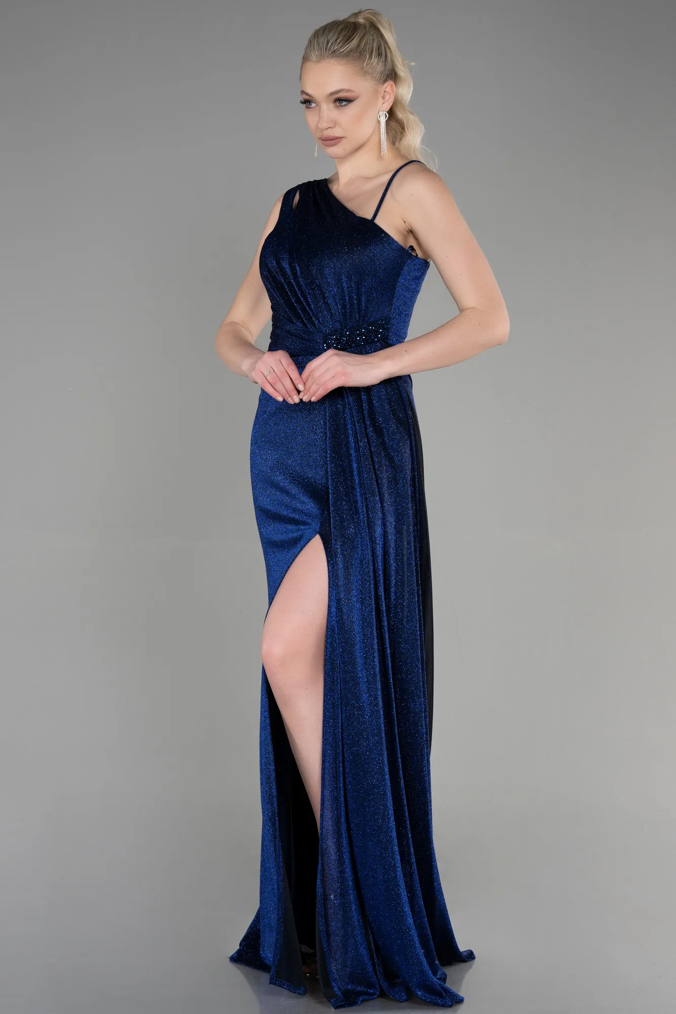 Sax Blue-Long Evening Dress ABU3637