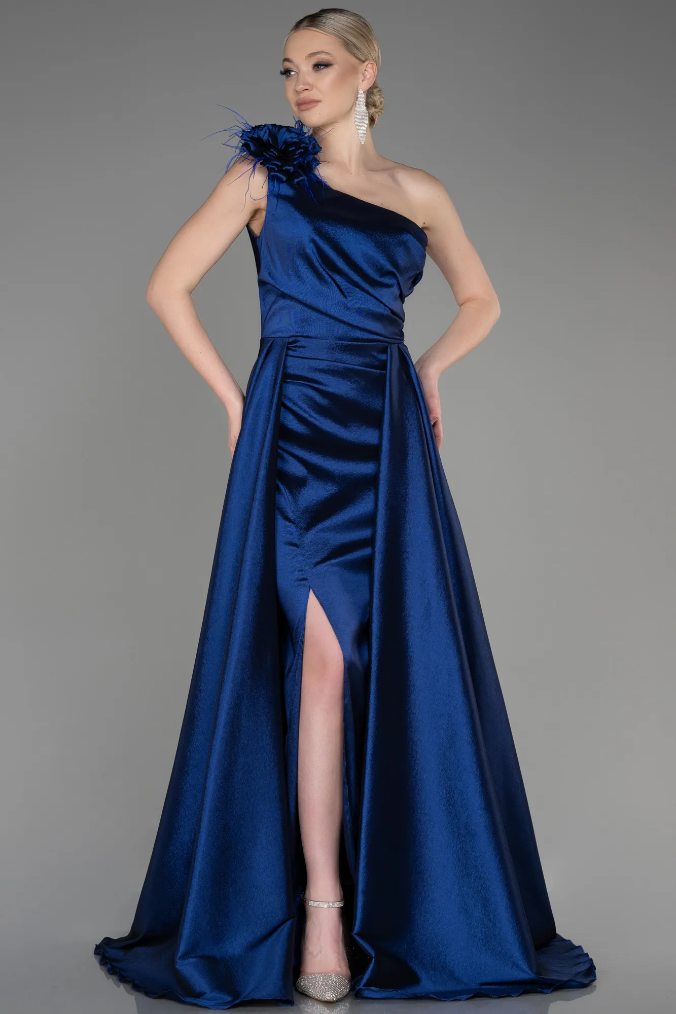 Sax Blue-Long Evening Dress ABU3772
