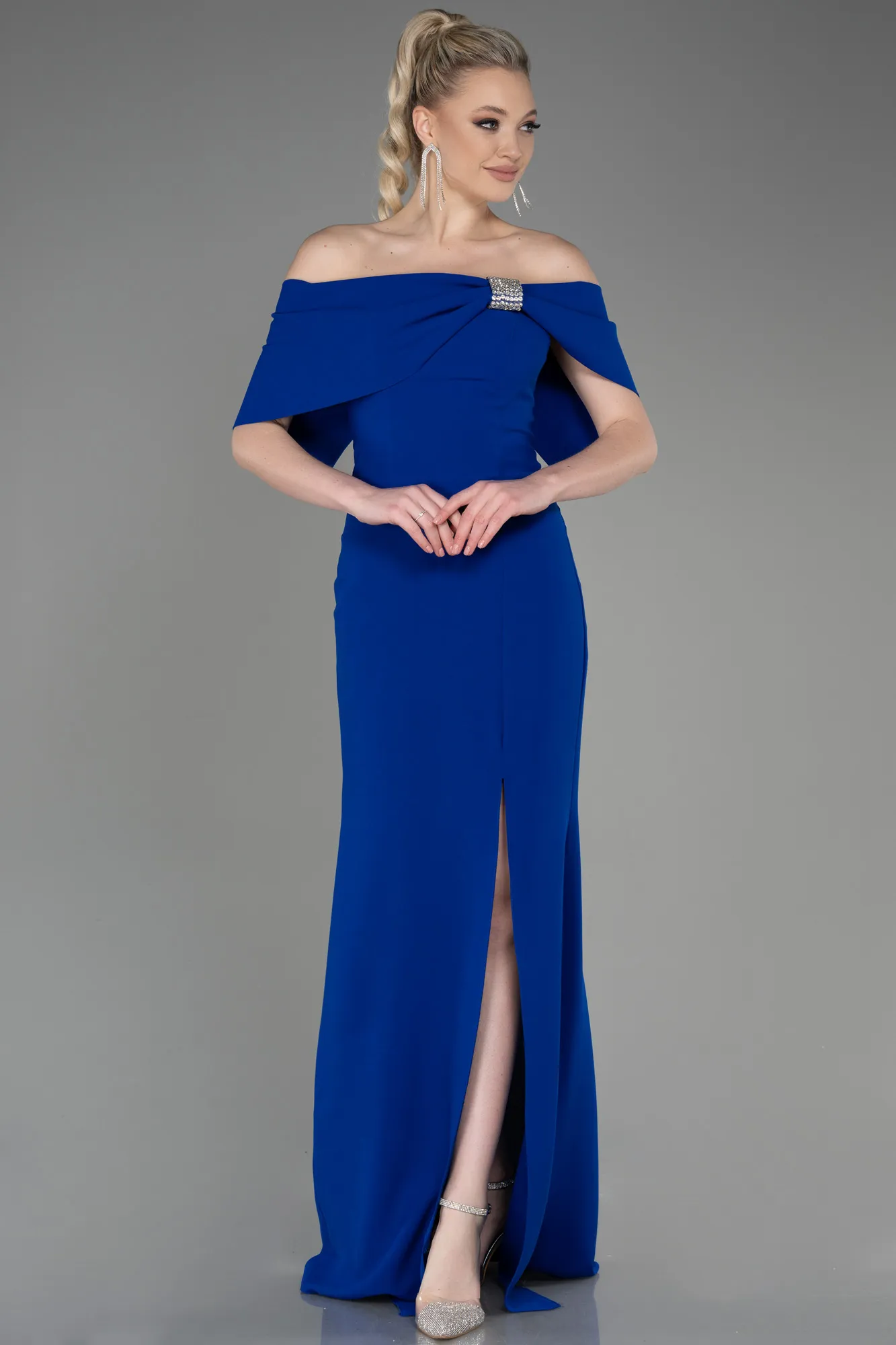 Sax Blue-Long Evening Dress ABU3775
