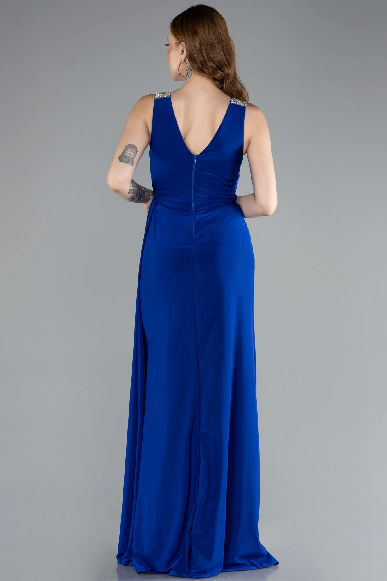 Sax Blue-Long Evening Dress ABU4967