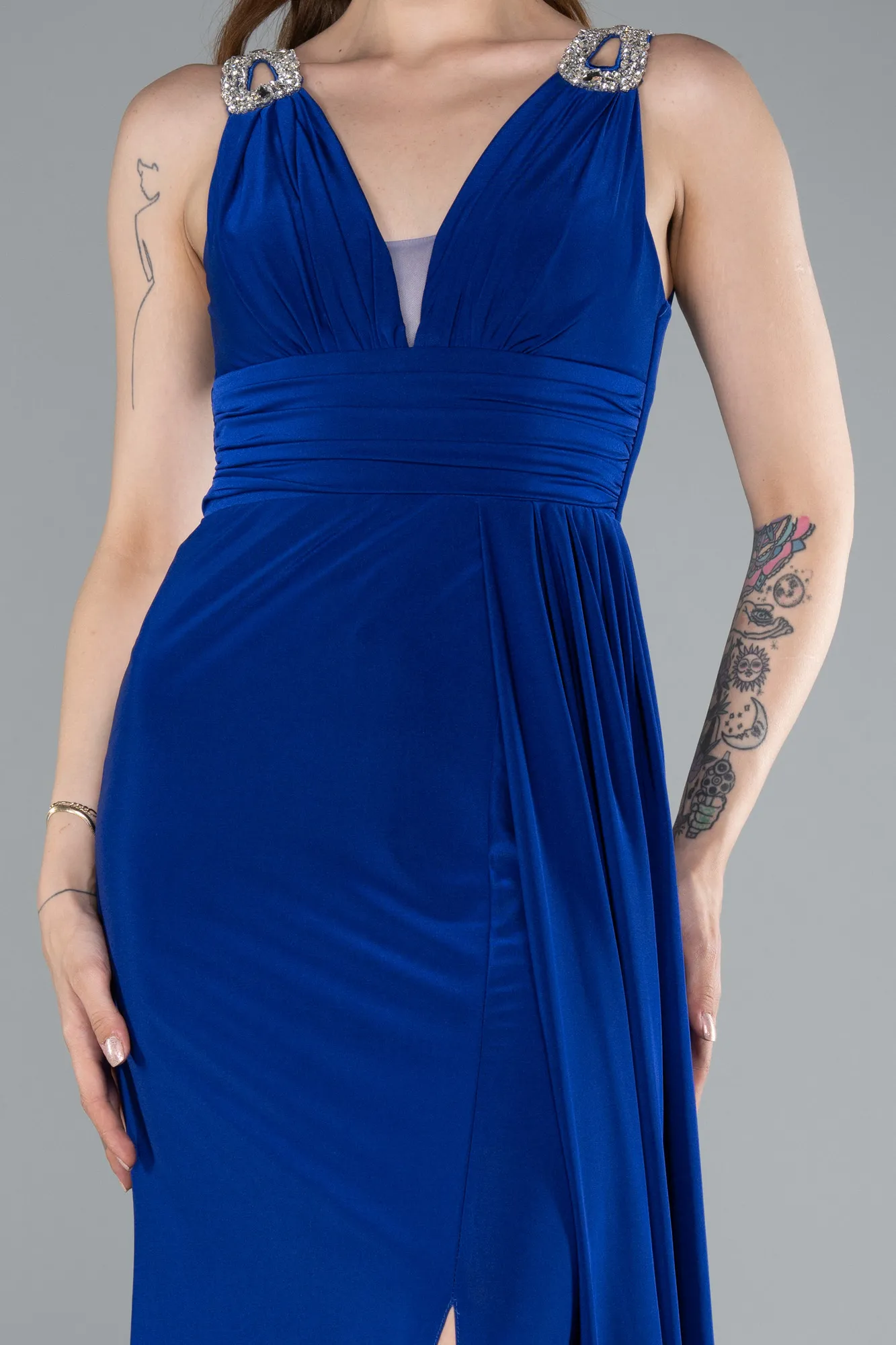 Sax Blue-Long Evening Dress ABU4967