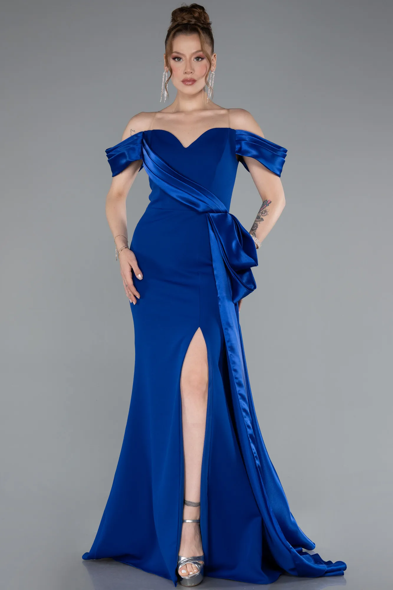 Sax Blue-Long Evening Dress ABU4981