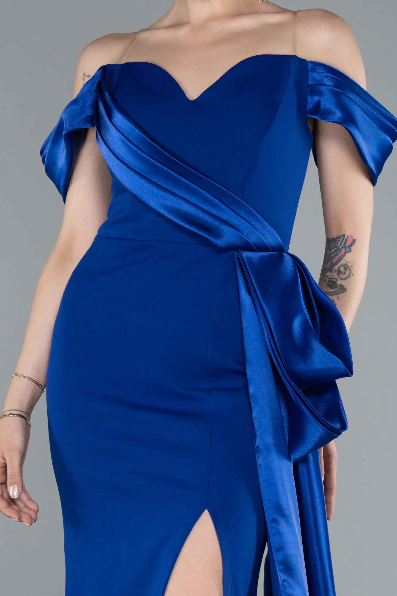 Sax Blue-Long Evening Dress ABU4981