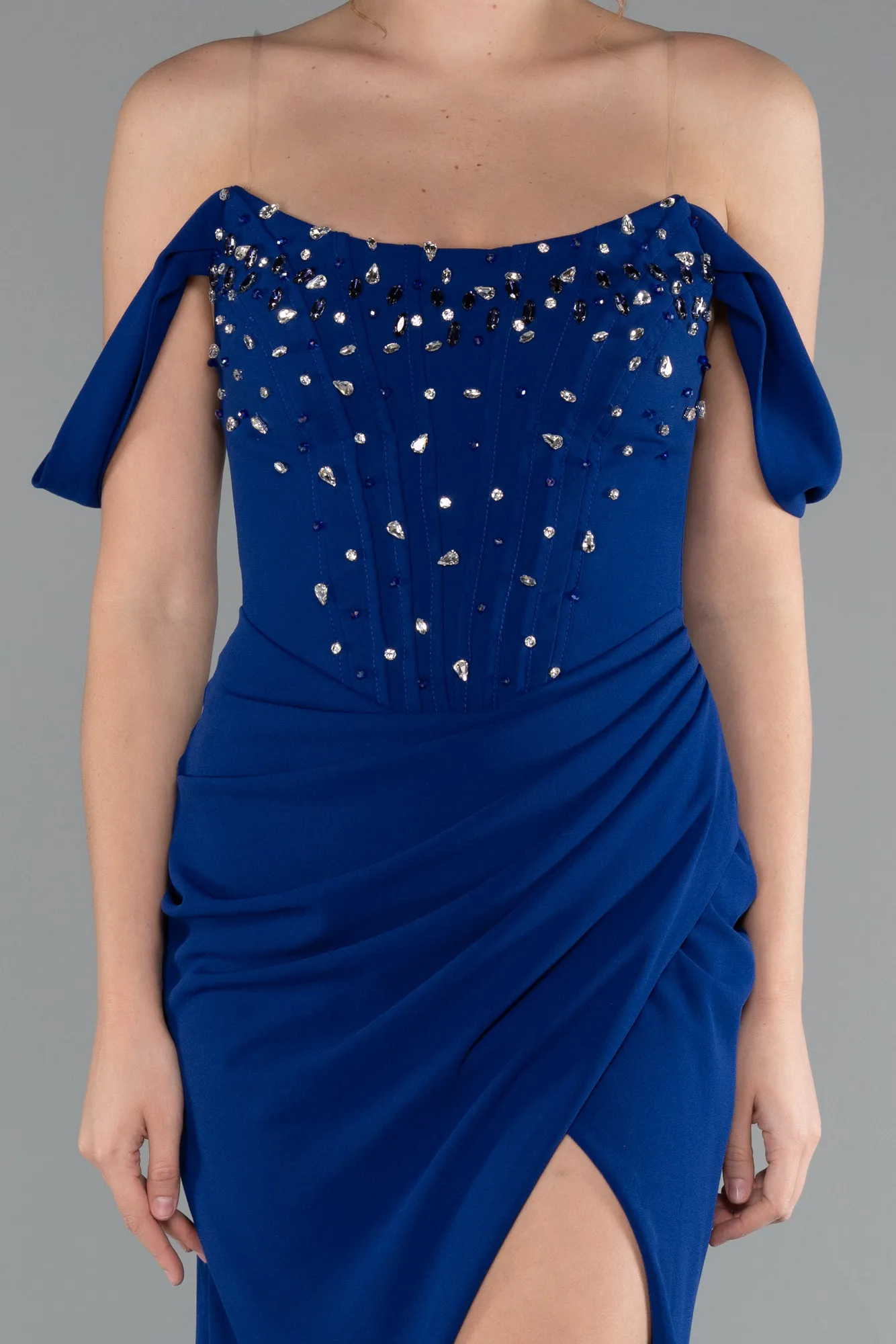 Sax Blue-Long Evening Dress ABU5016