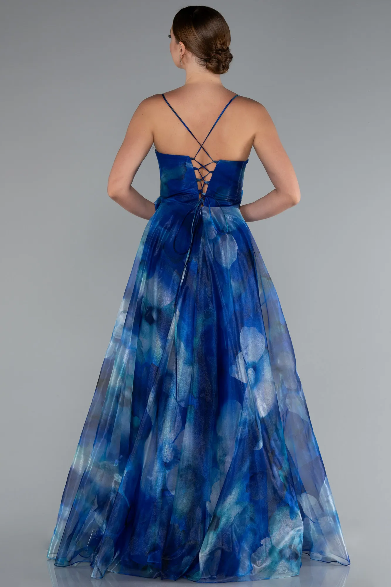 Sax Blue-Long Evening Dress ABU5053