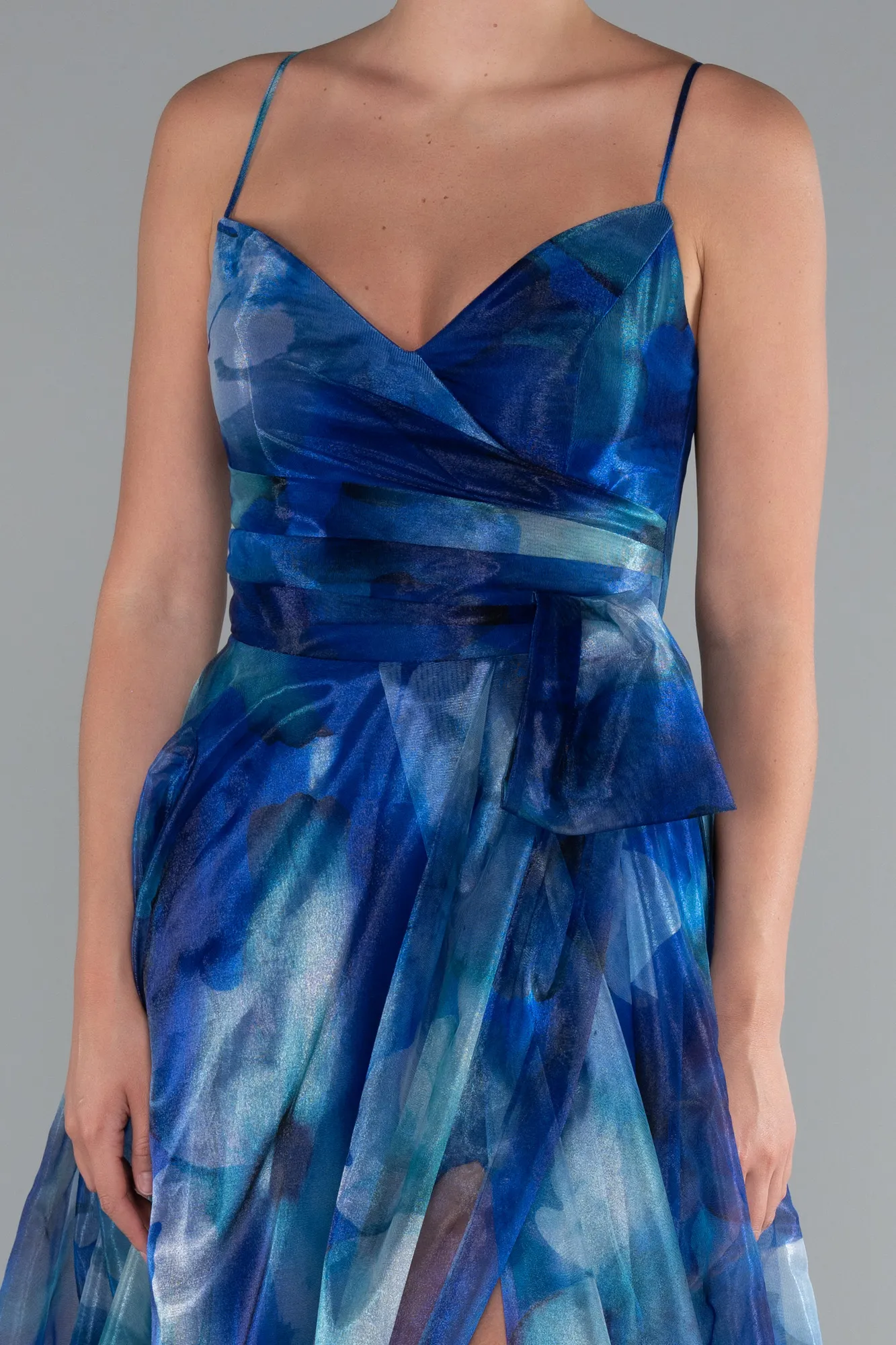 Sax Blue-Long Evening Dress ABU5053