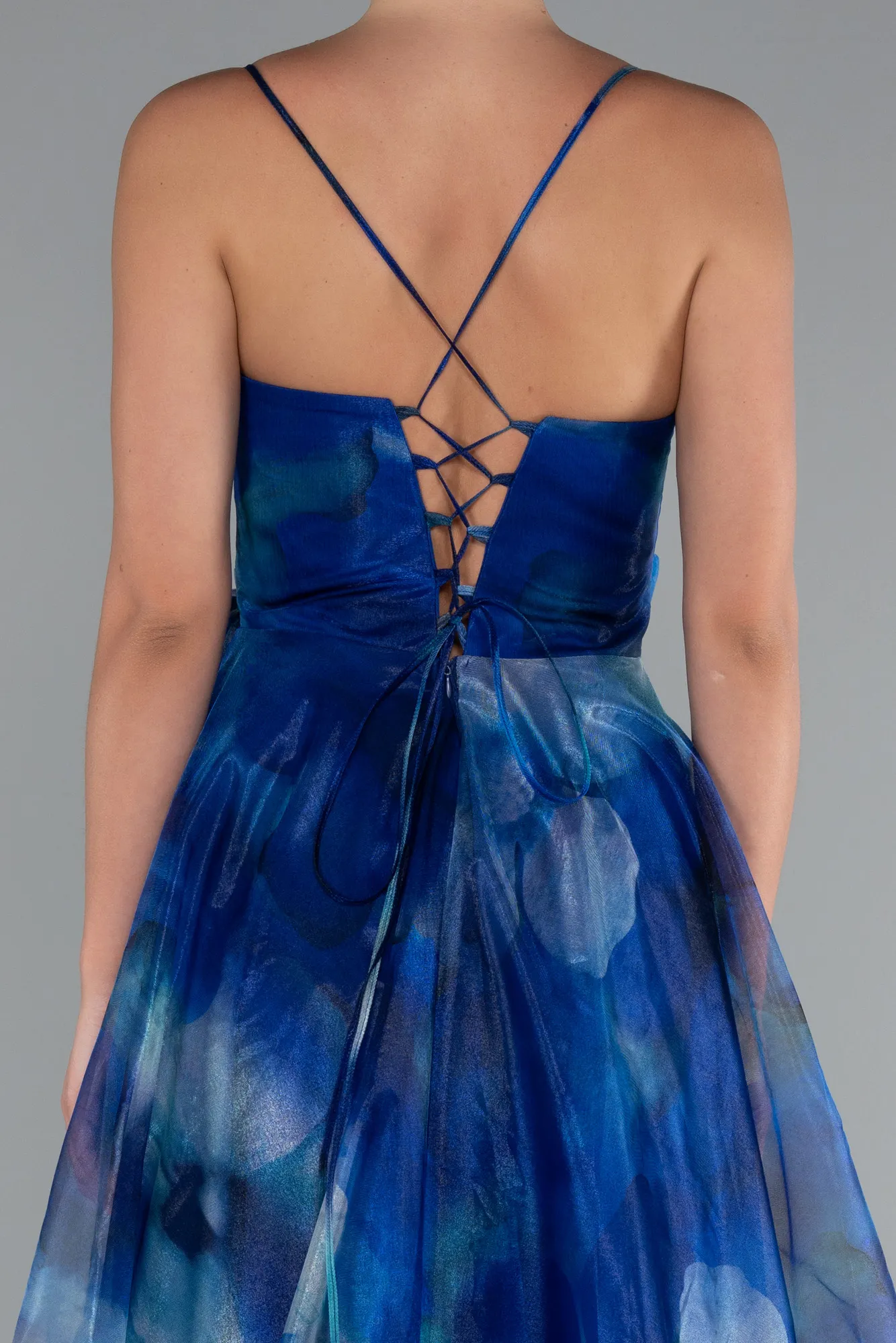 Sax Blue-Long Evening Dress ABU5053