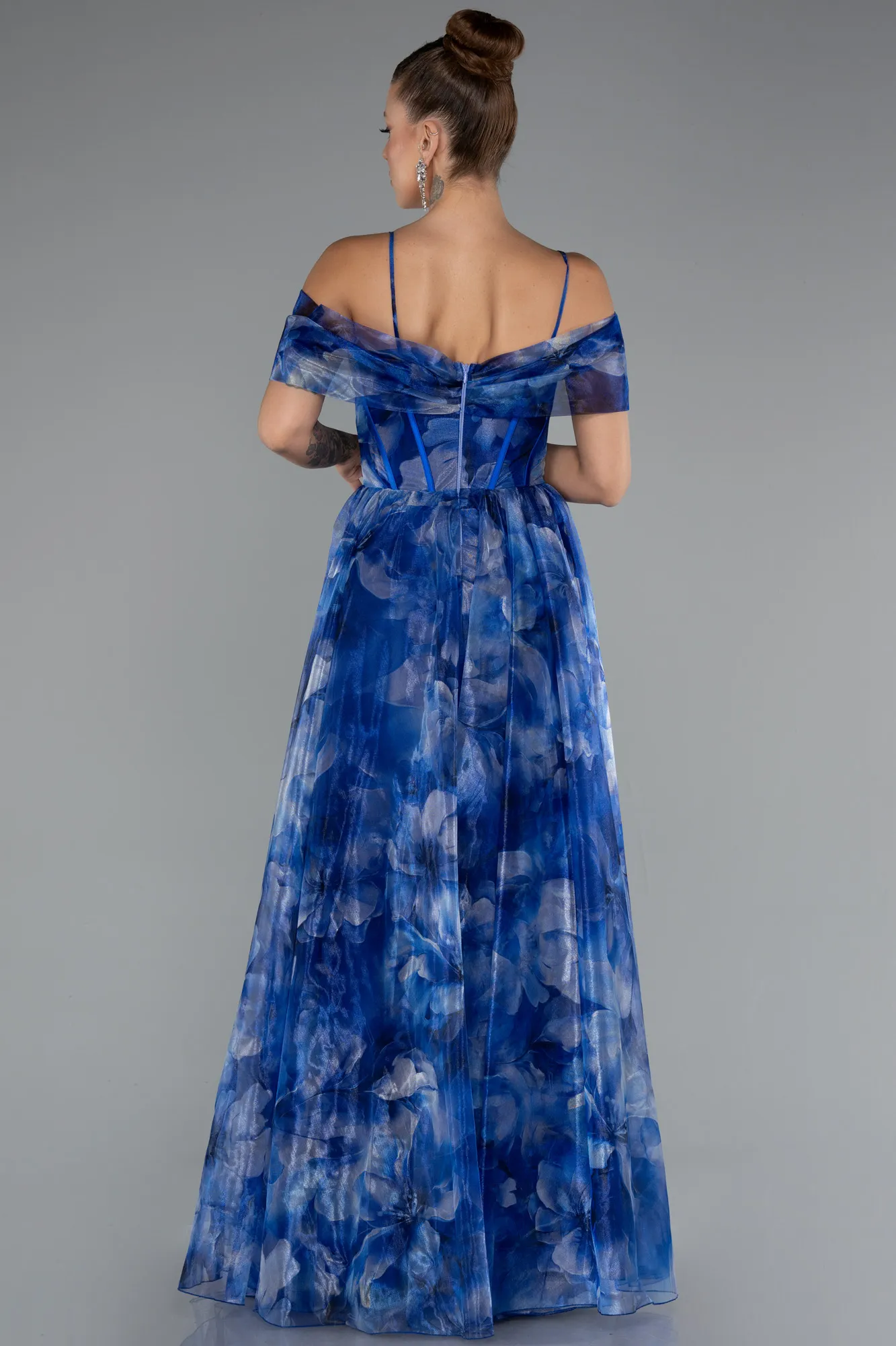 Sax Blue-Long Evening Dress ABU5133