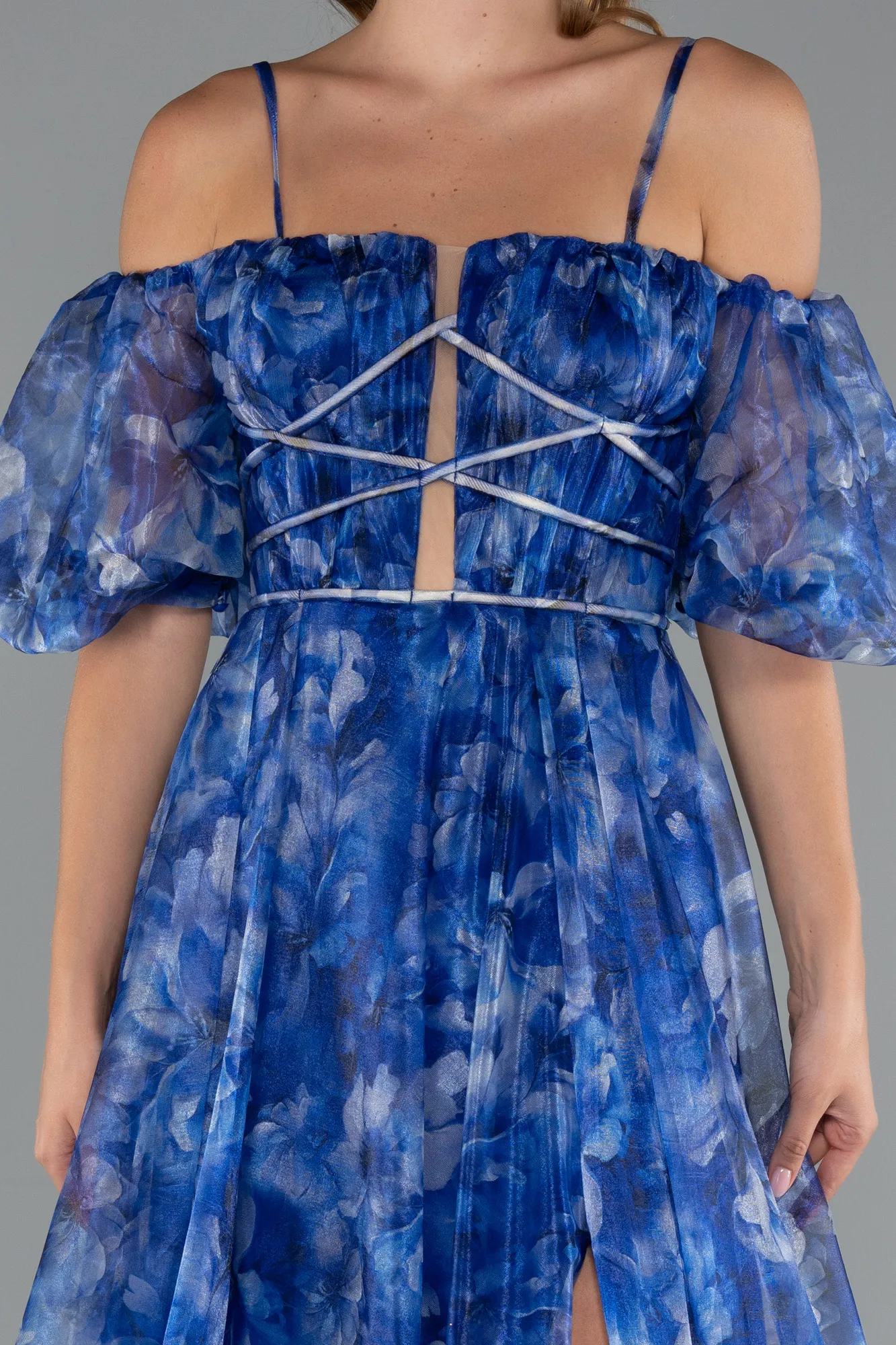 Sax Blue-Long Evening Dress ABU5221