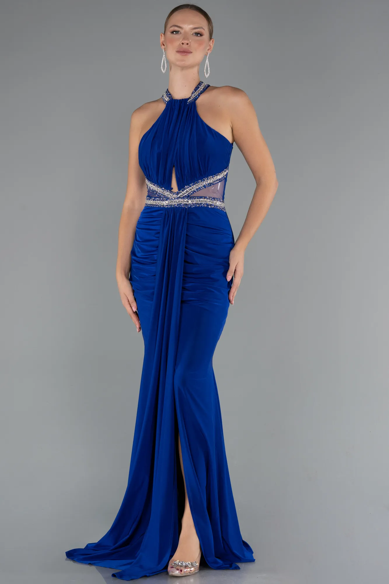 Sax Blue-Long Evening Dress ABU5258