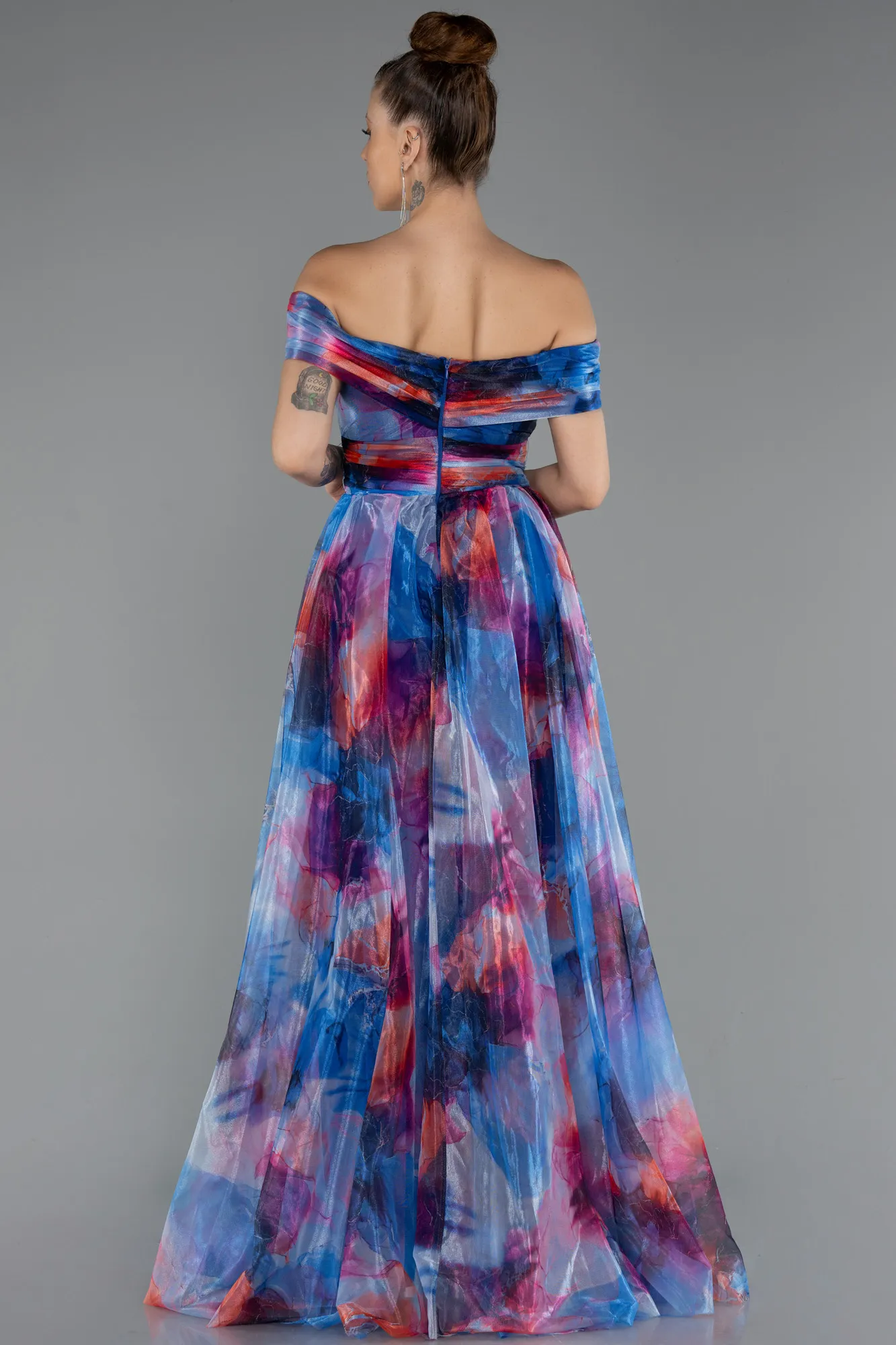 Sax Blue-Long Evening Dress ABU5262