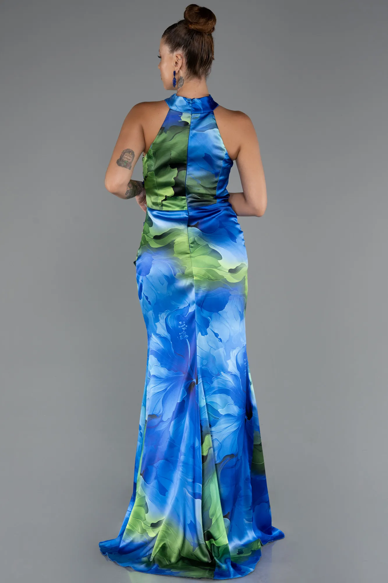 Sax Blue-Long Evening Dress ABU5305