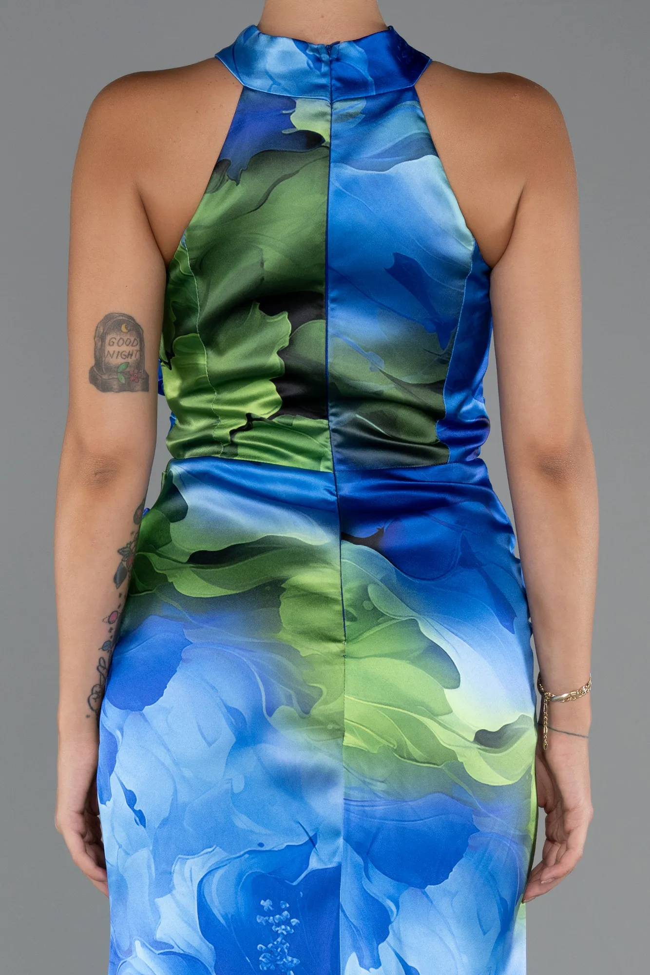 Sax Blue-Long Evening Dress ABU5305