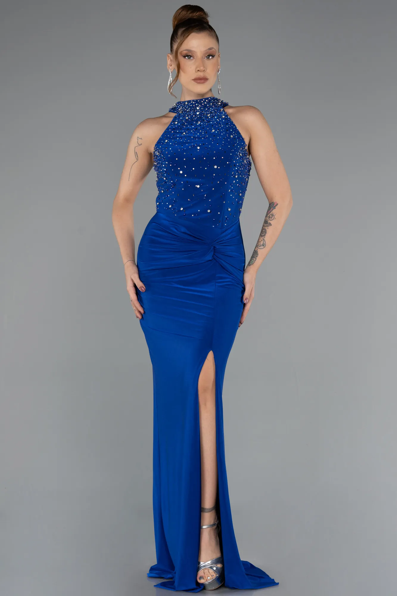 Sax Blue-Long Evening Dress ABU5422