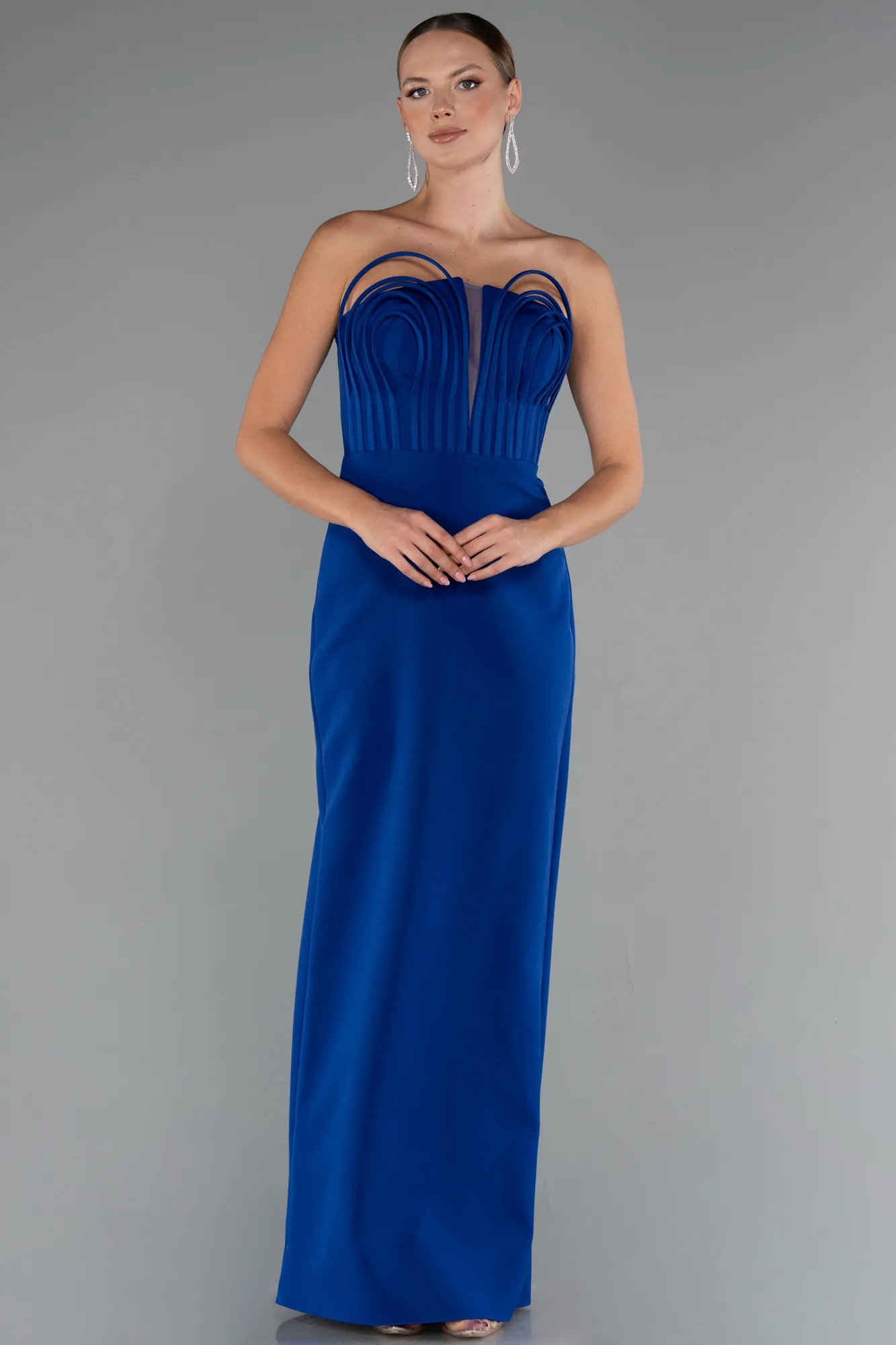 Sax Blue-Long Evening Gown ABU5235