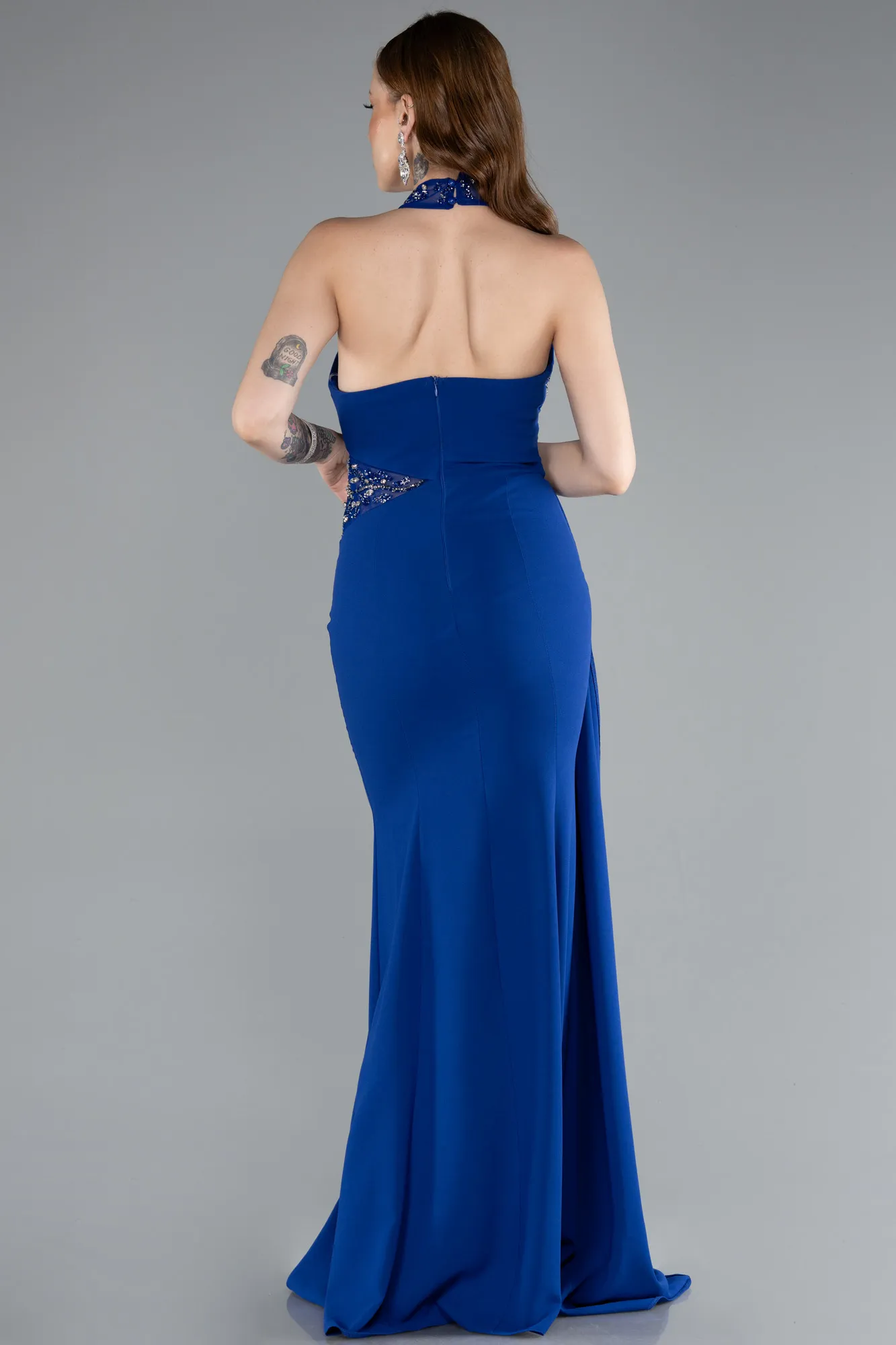 Sax Blue-Long Mermaid Evening Gown ABU4979