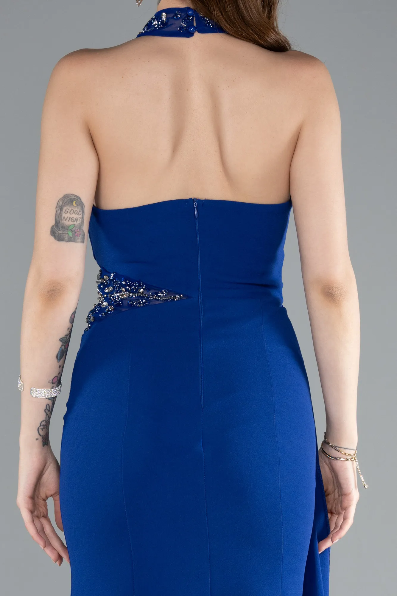 Sax Blue-Long Mermaid Evening Gown ABU4979