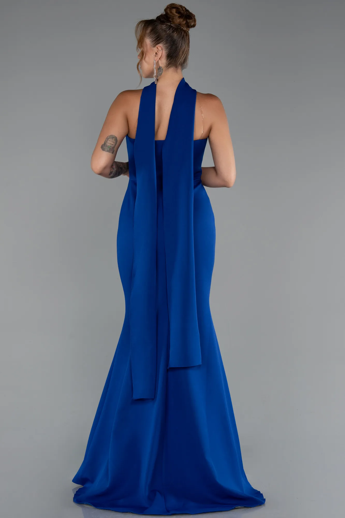 Sax Blue-Long Mermaid Evening Gown ABU5282