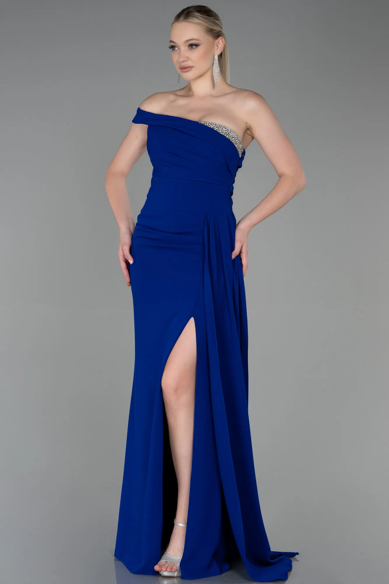 Sax Blue-Long Mermaid Prom Dress ABU3324