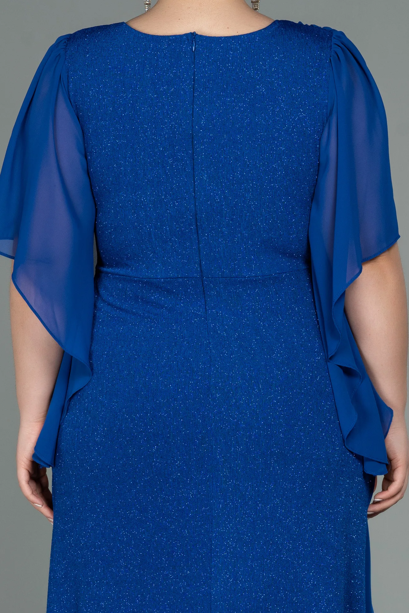 Sax Blue-Long Plus Size Evening Dress ABU3124