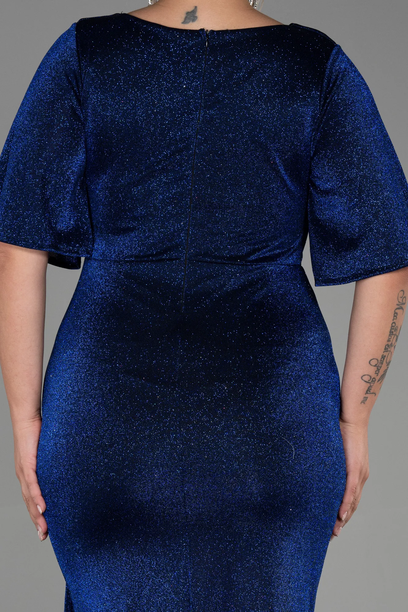 Sax Blue-Long Plus Size Evening Dress ABU3282