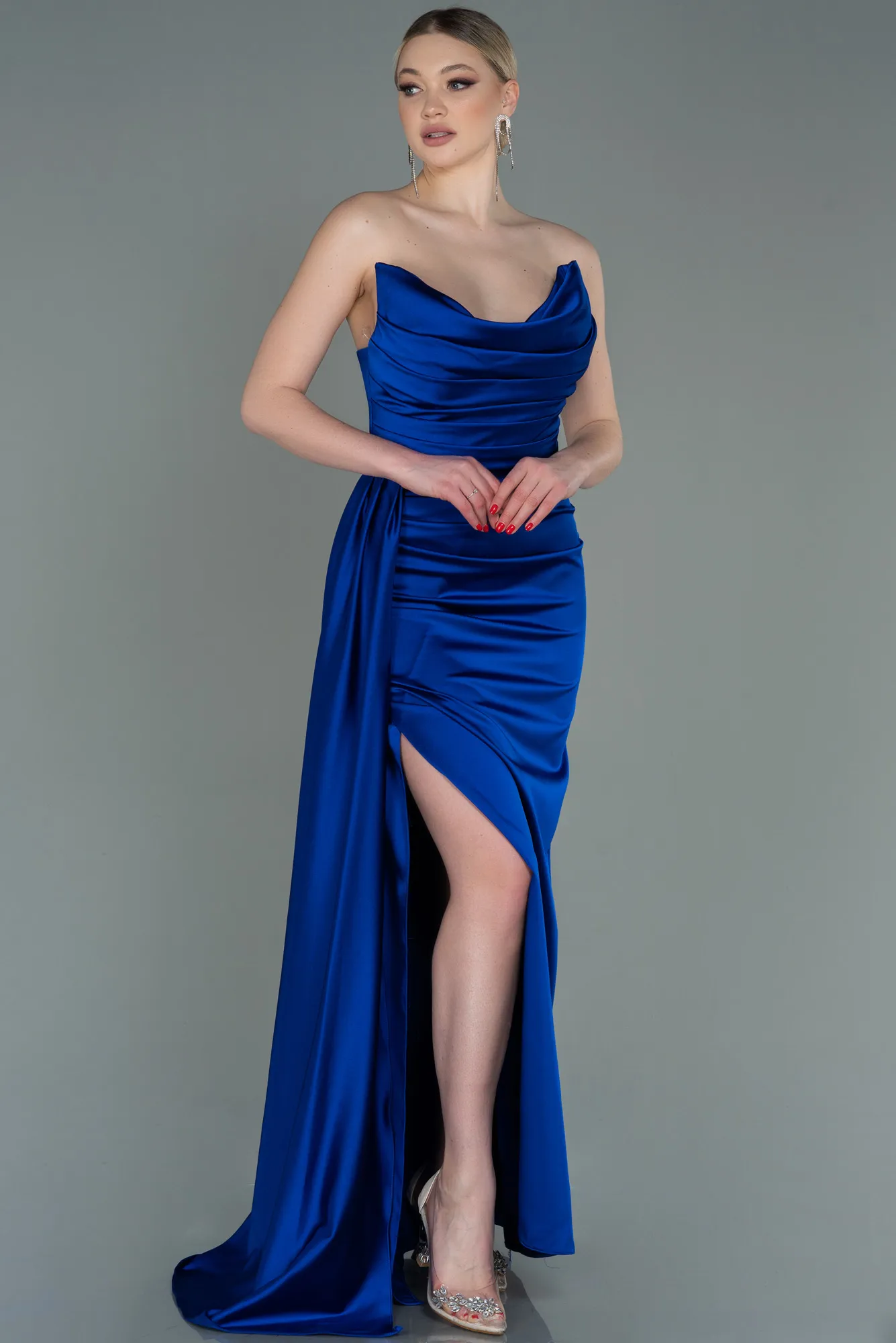 Sax Blue-Mermaid Evening Dress ABU3443