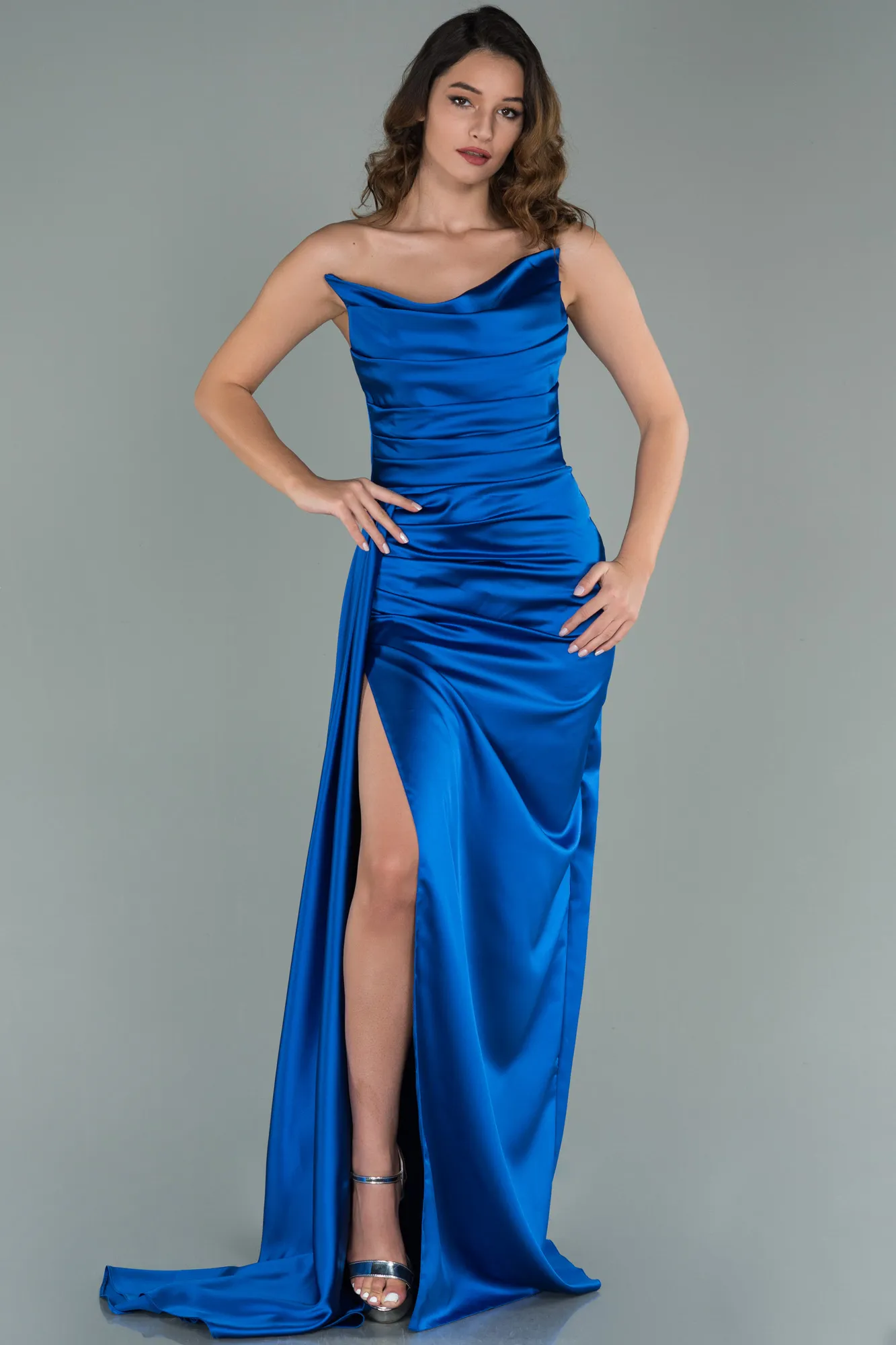 Sax Blue-Mermaid Evening Dress ABU3443