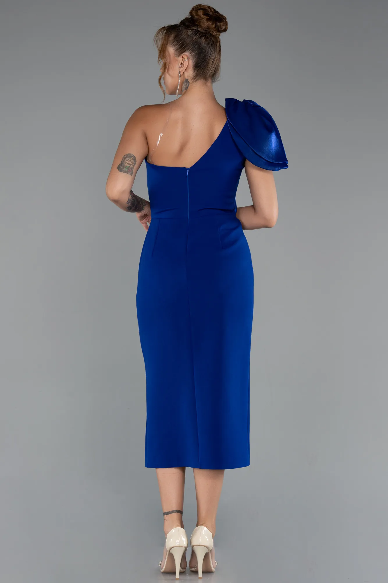 Sax Blue-Midi Cocktail Dress ABK2249