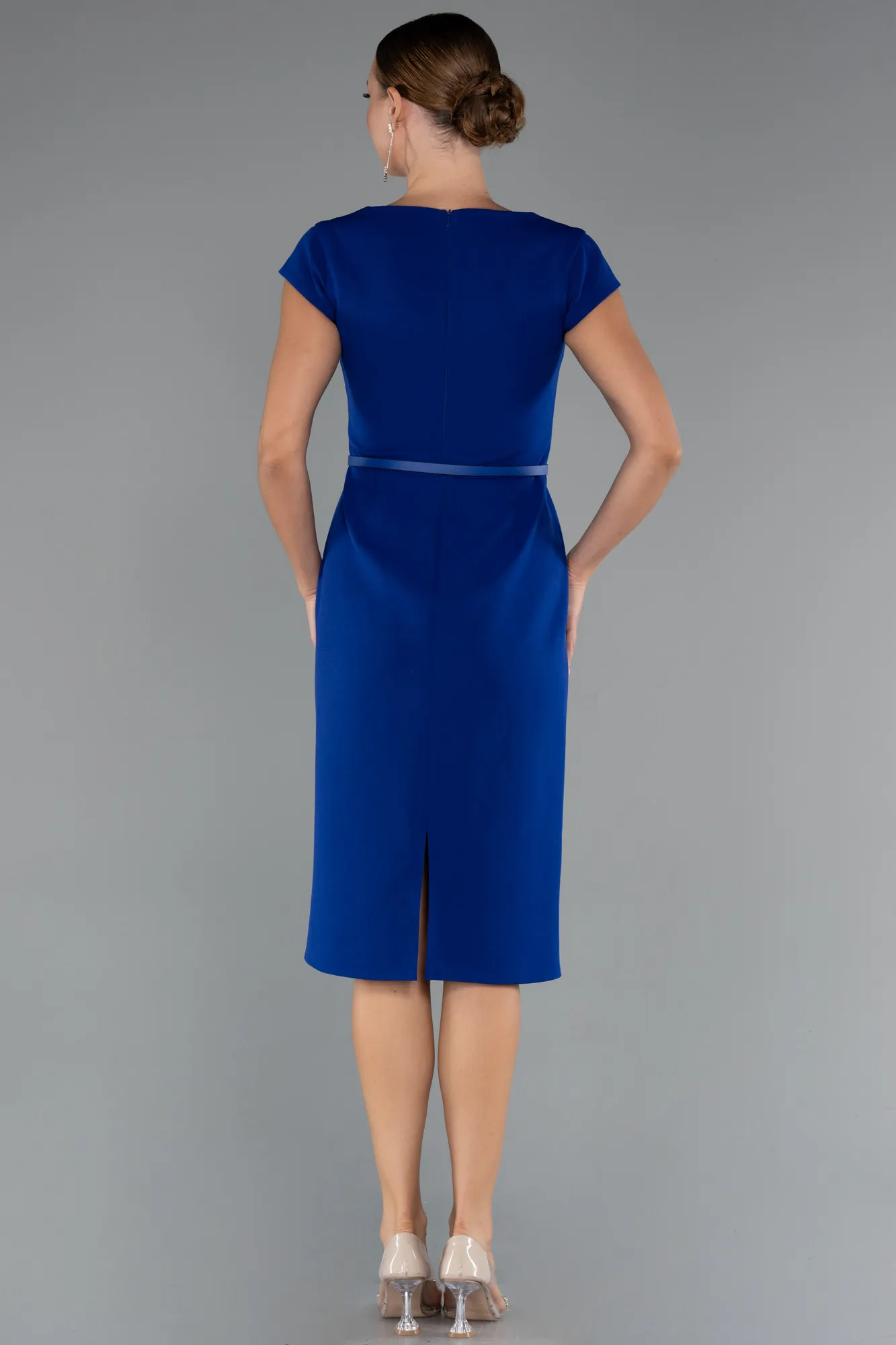 Sax Blue-Midi Cocktail Dress ABK2428