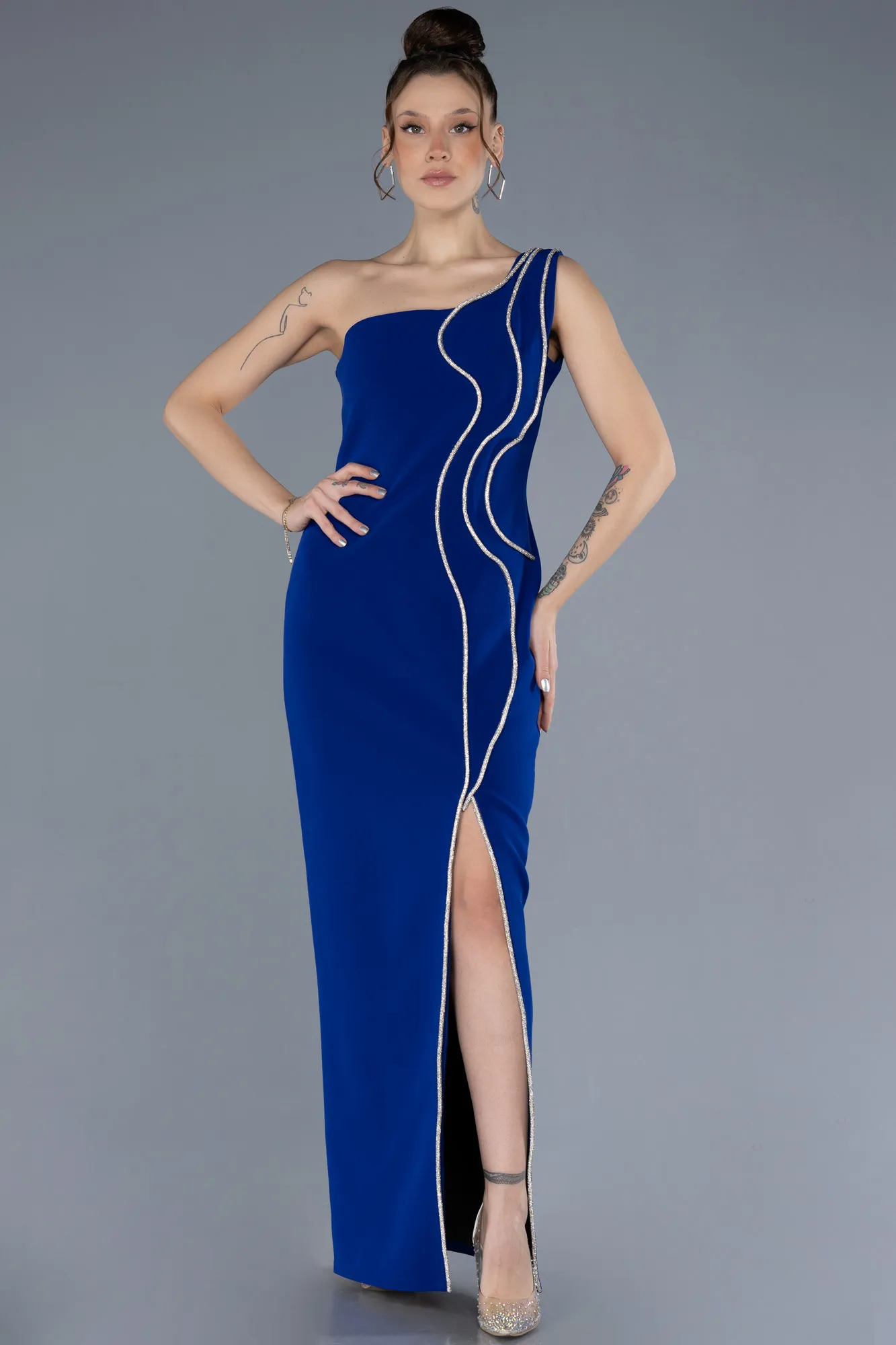 Sax Blue-Midi Cocktail Dress ABU4671