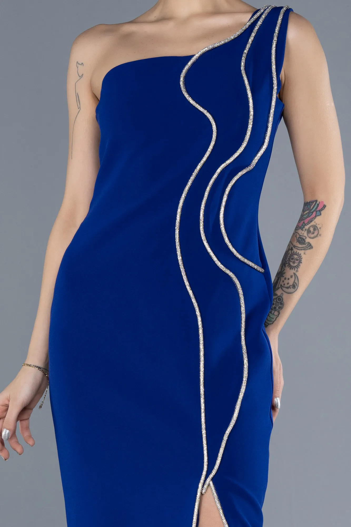 Sax Blue-Midi Cocktail Dress ABU4671