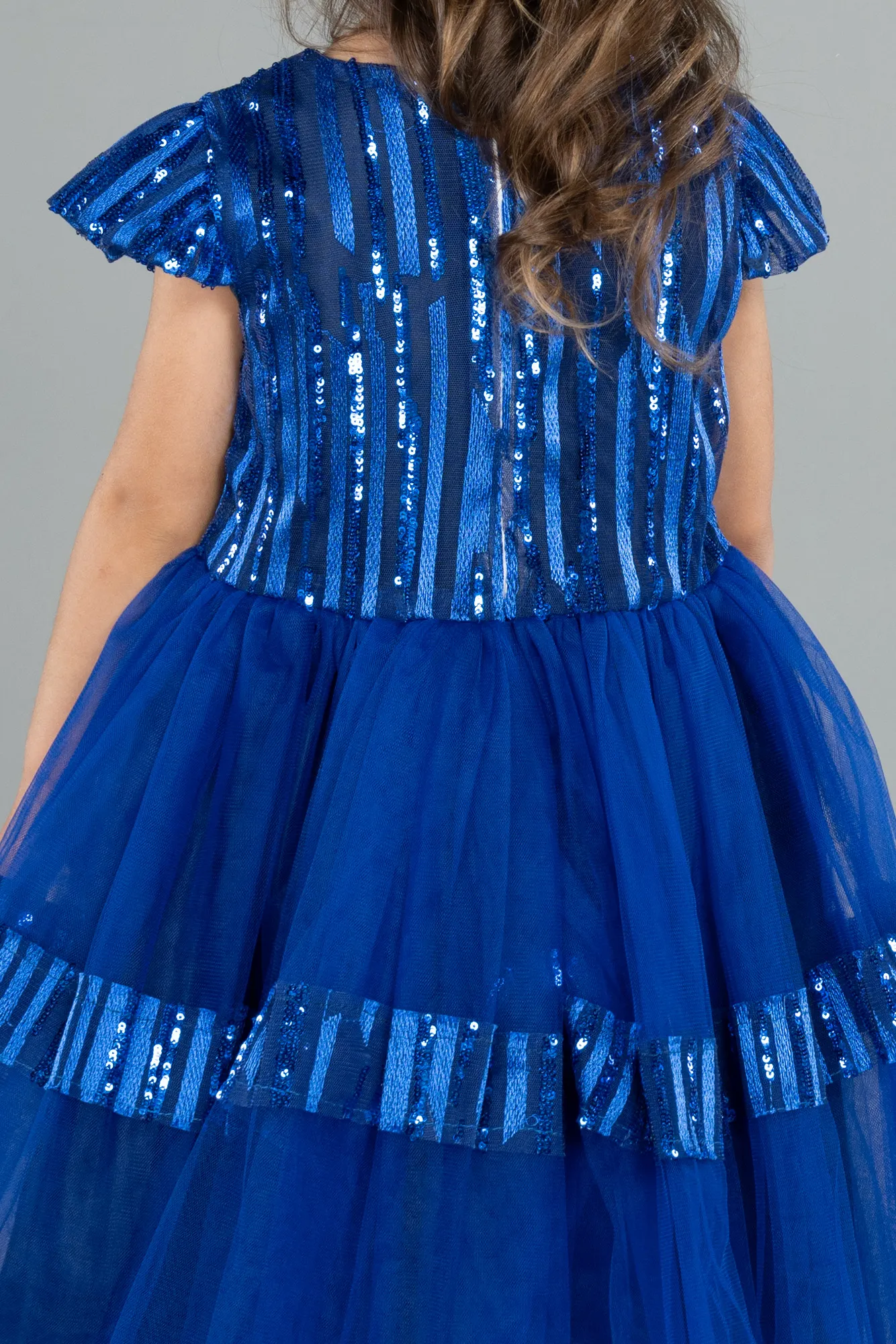 Sax Blue-Midi Girl Dress ABK2301