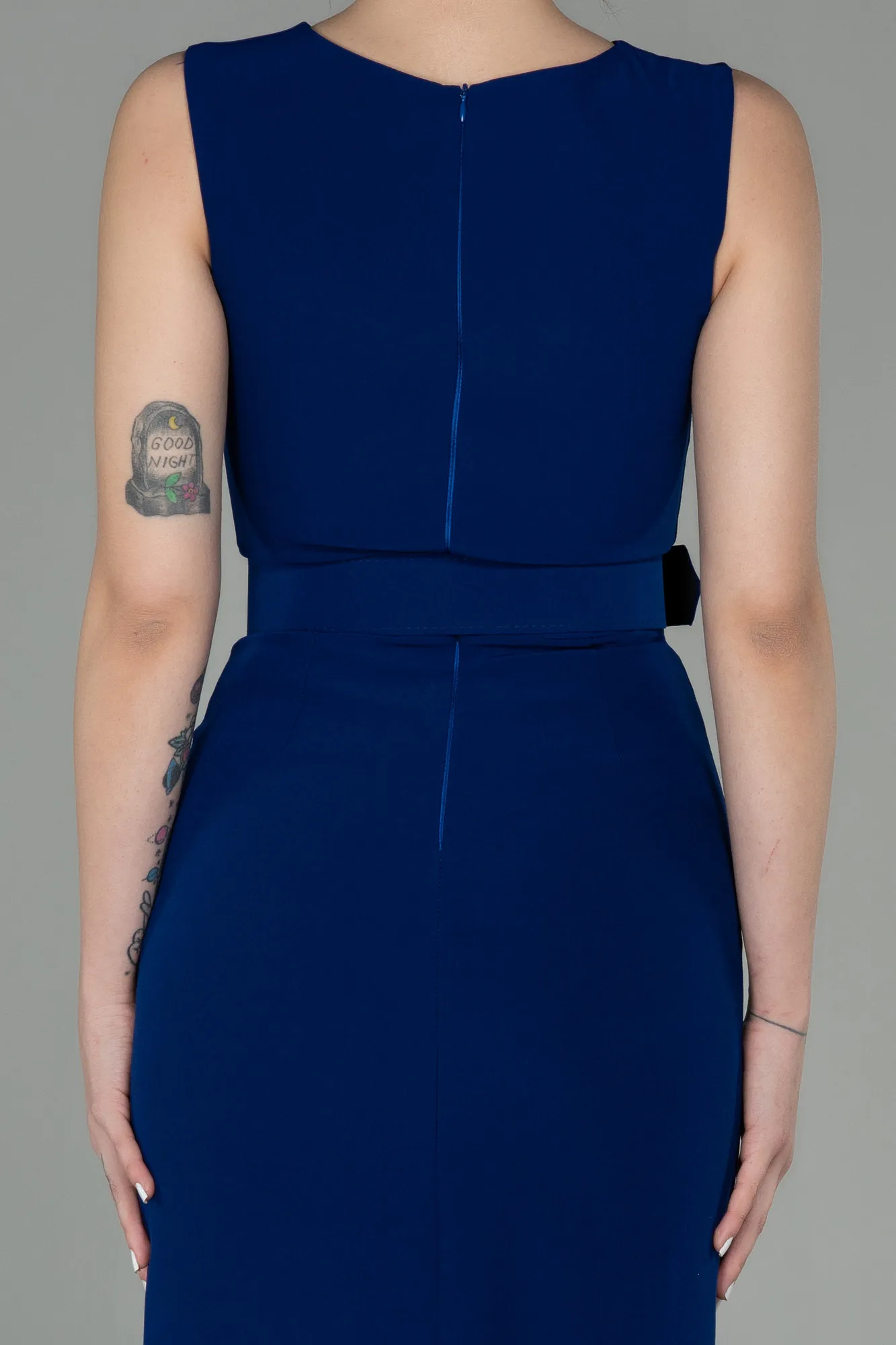 Sax Blue-Midi Invitation Dress ABK1045