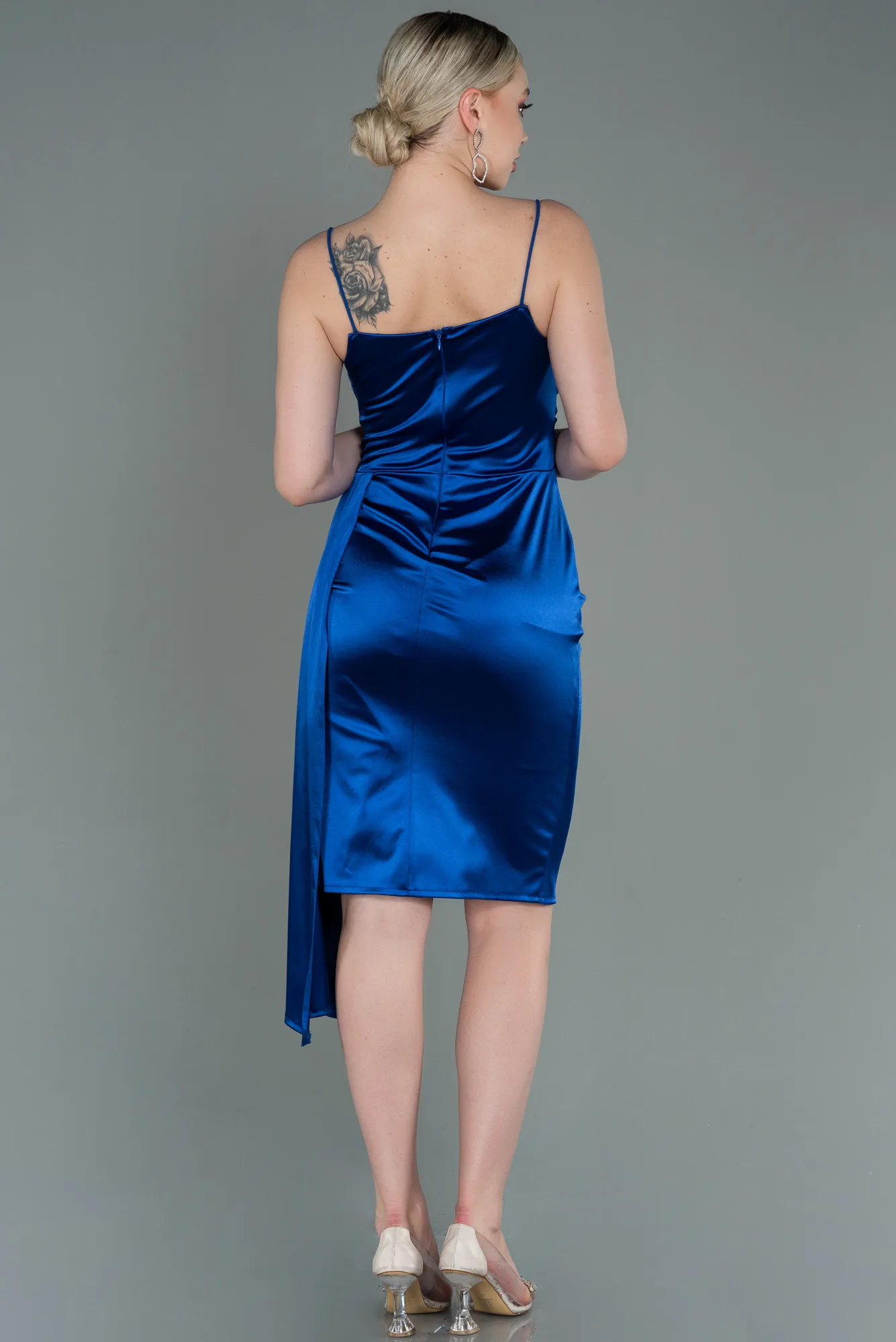 Sax Blue-Midi Invitation Dress ABK1757