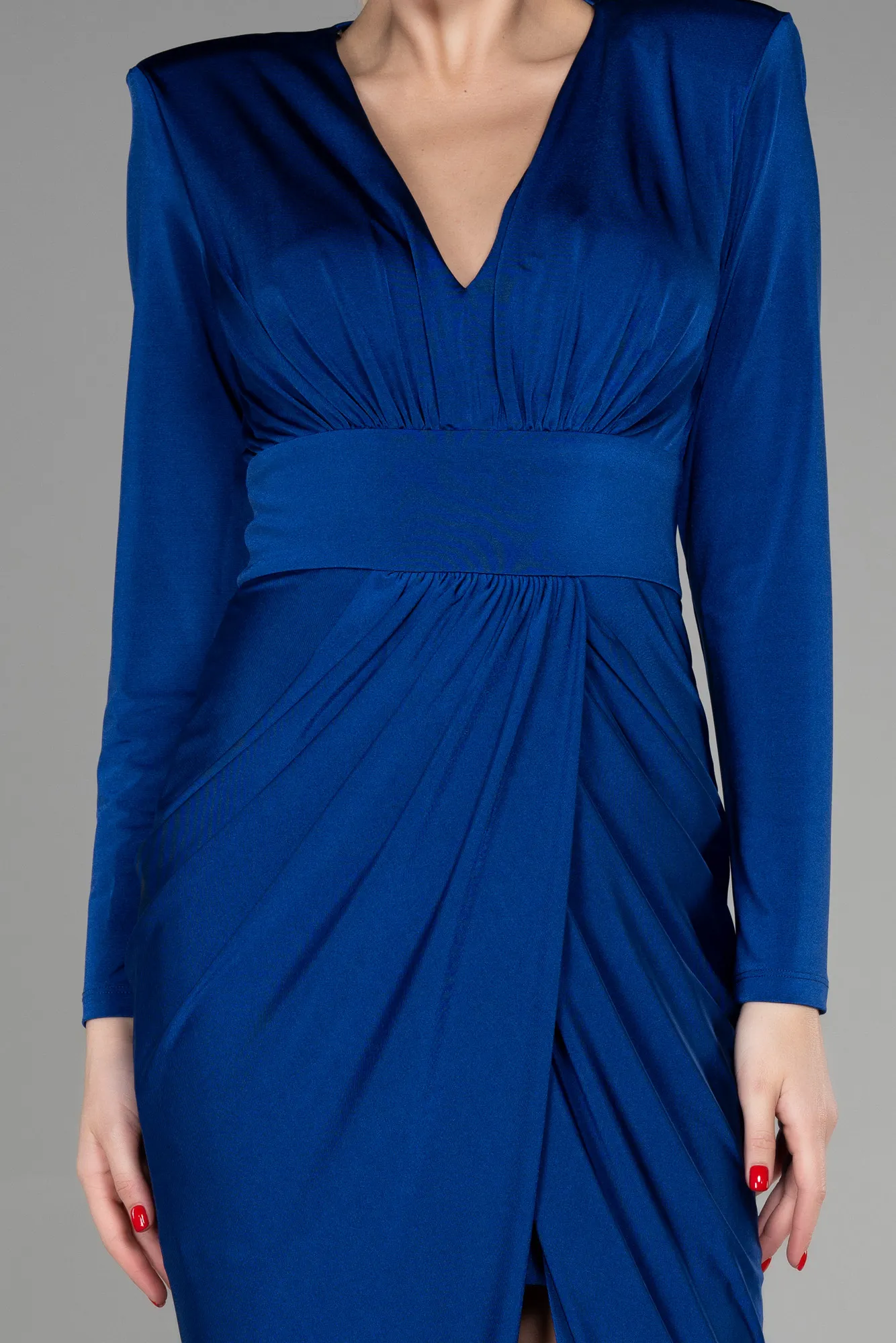 Sax Blue-Midi Invitation Dress ABK1861
