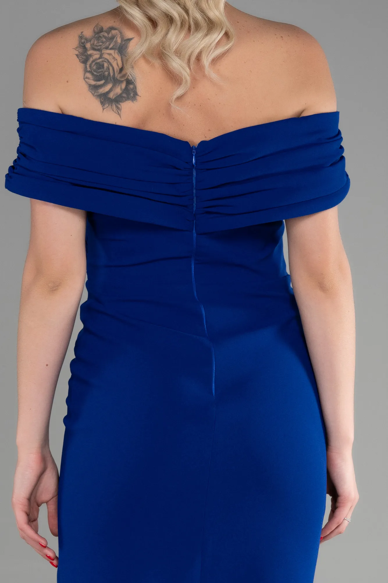Sax Blue-Midi Invitation Dress ABK1902