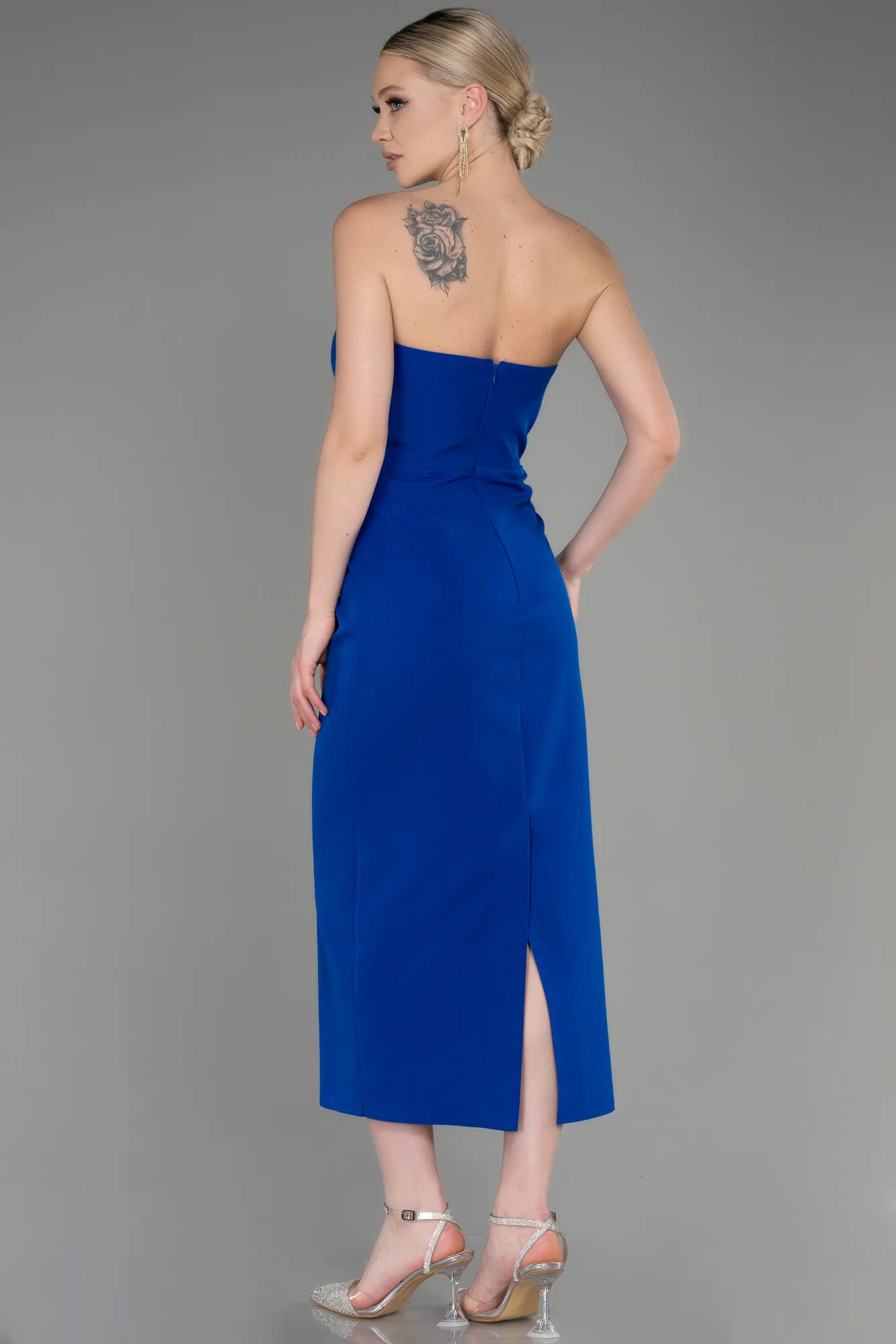 Sax Blue-Midi Party Dress ABK2000